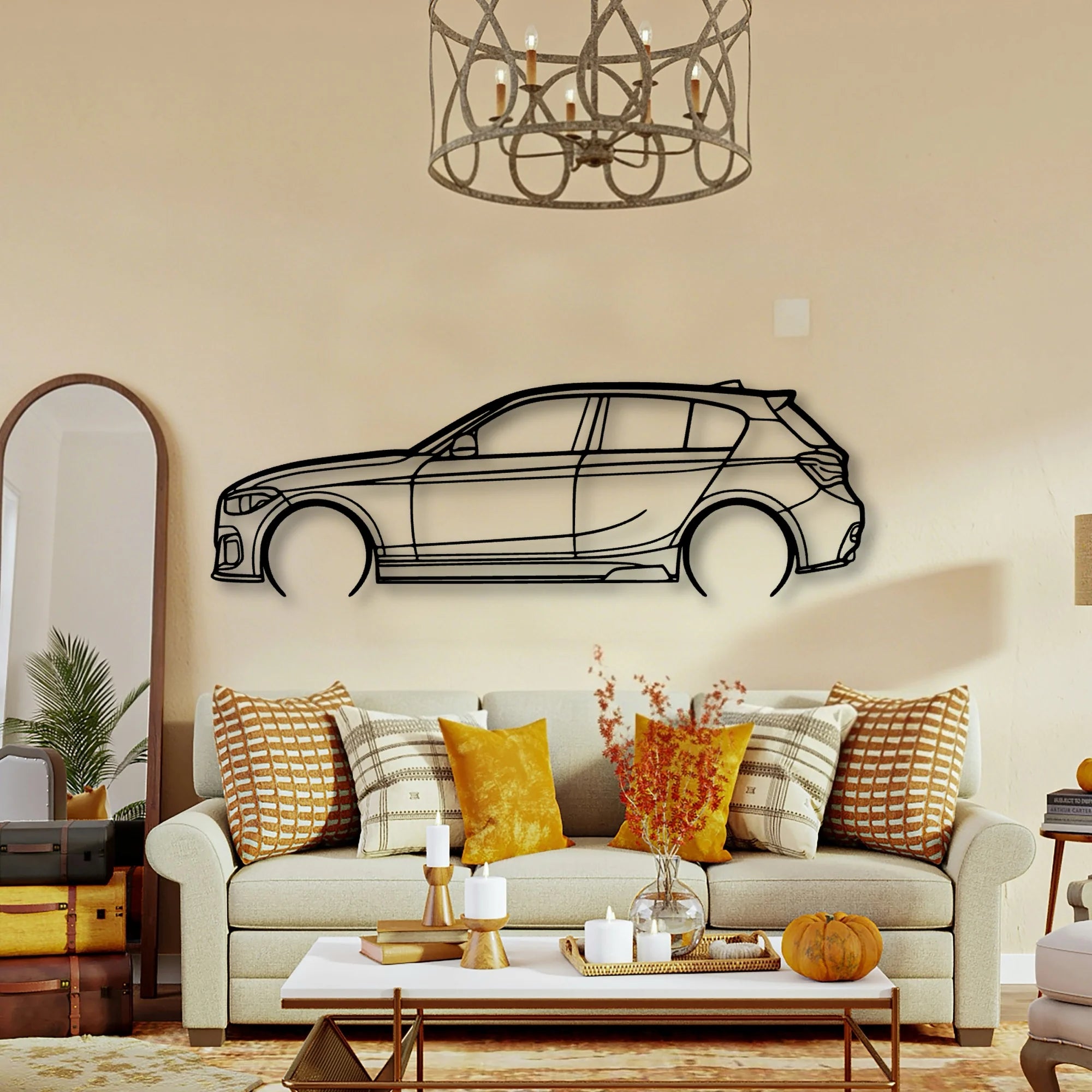 140i F20 2 Classic Silhouette Metal Wall Art - Tinvibe