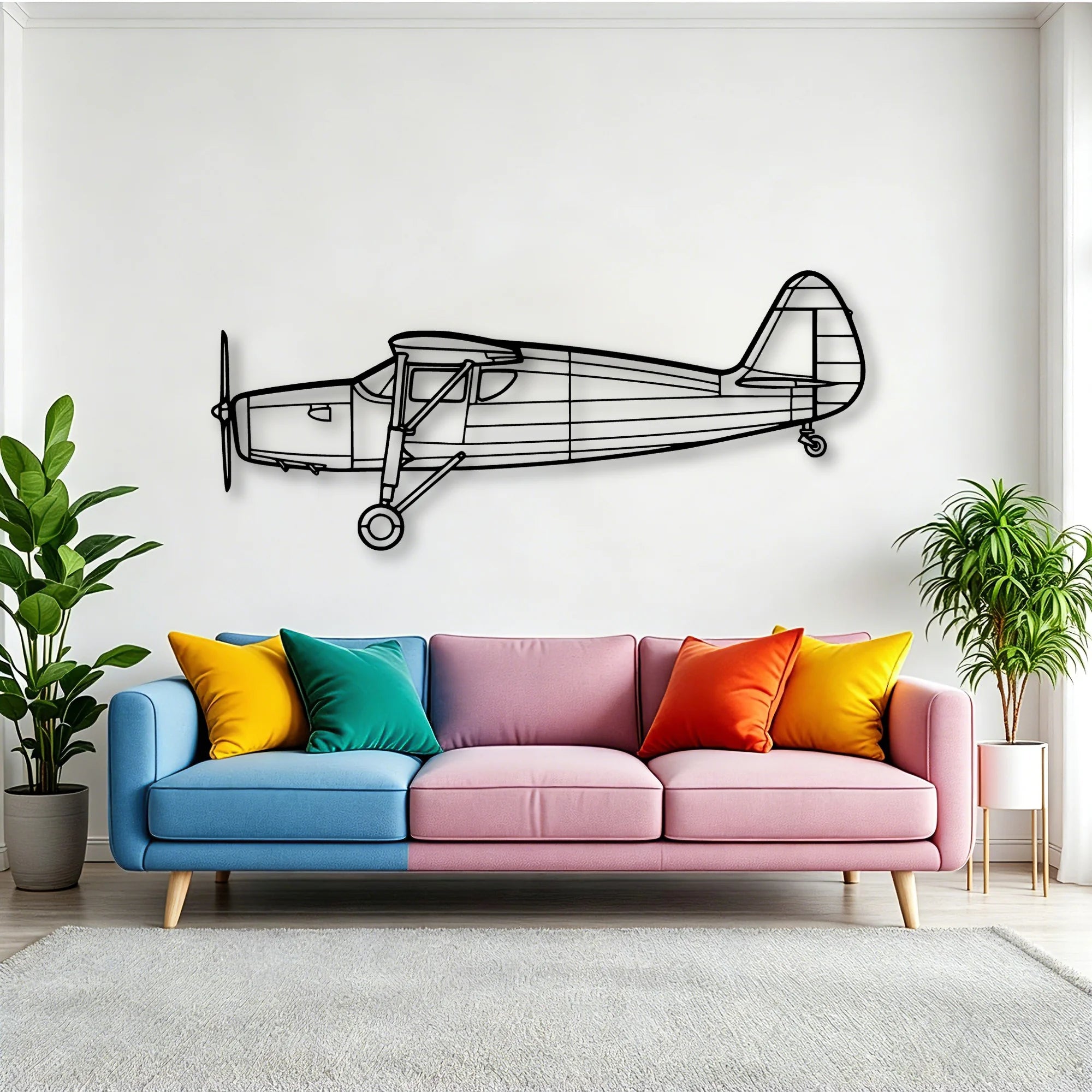 150 2 Classic Aircraft Silhouette Metal Wall Art - Tinvibe