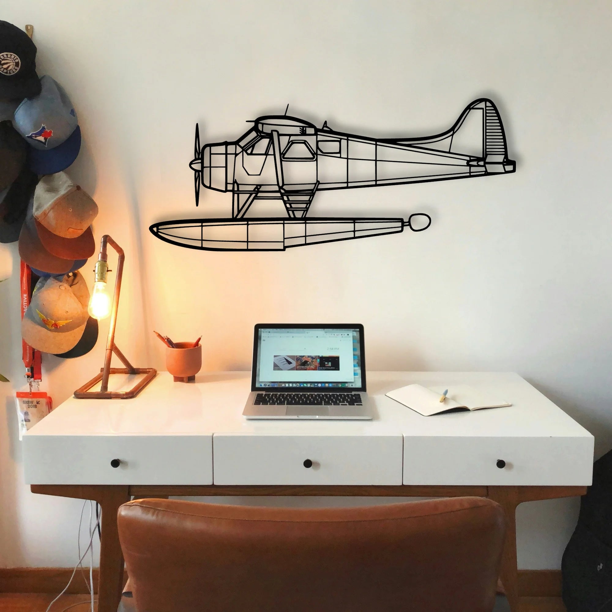 170B Float 2 Classic Aircraft Silhouette Metal Wall Art - Tinvibe