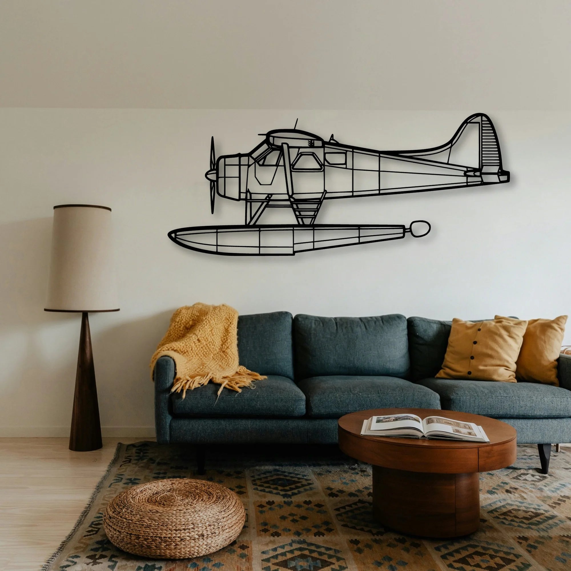 170B Float 2 Classic Aircraft Silhouette Metal Wall Art - Tinvibe