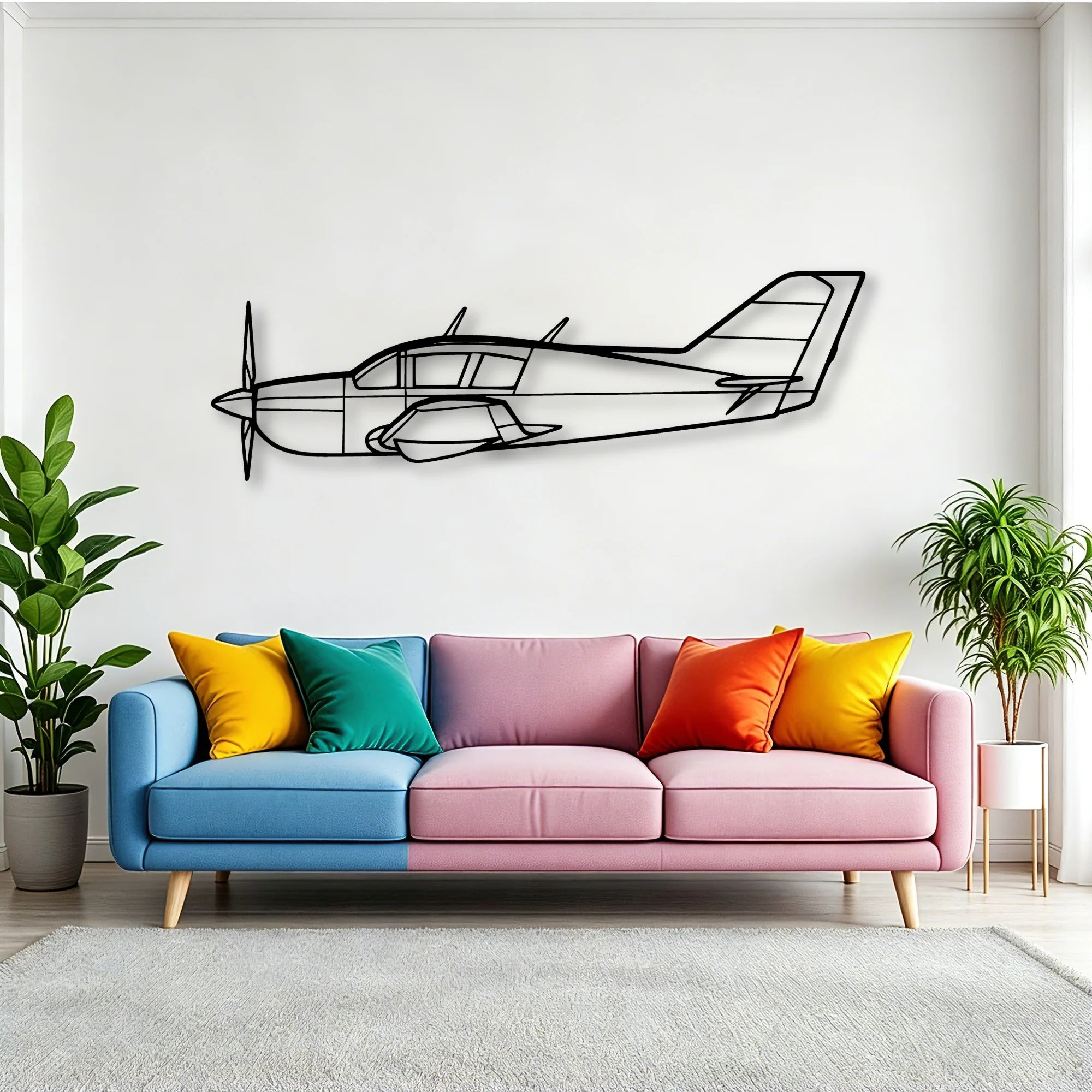 180 Skywagon 4 Classic Aircraft Silhouette Metal Wall Art - Tinvibe
