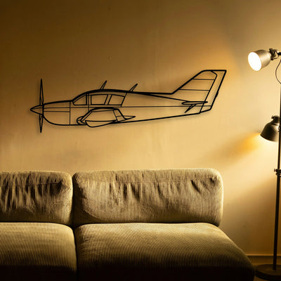 180 Skywagon 4 Classic Aircraft Silhouette Metal Wall Art - Tinvibe