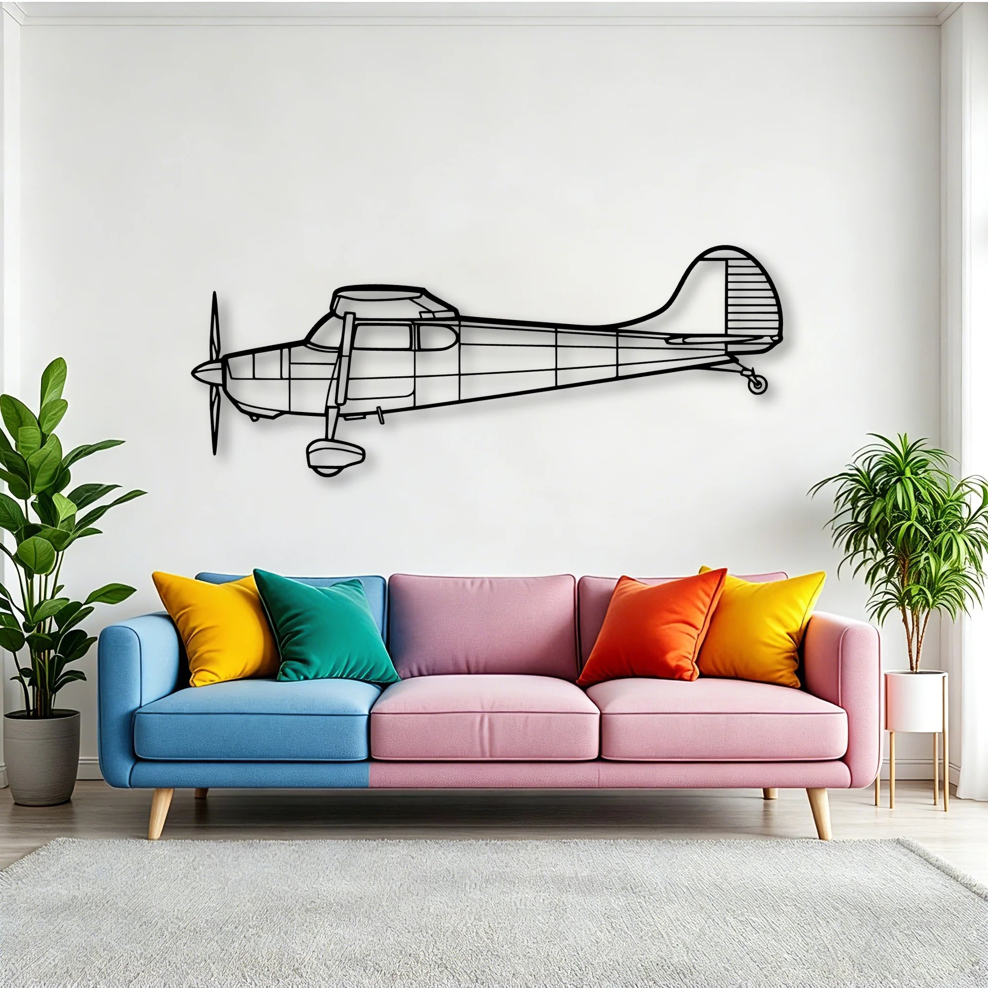 1947 108 2 Classic Aircraft Silhouette Metal Wall Art - Tinvibe