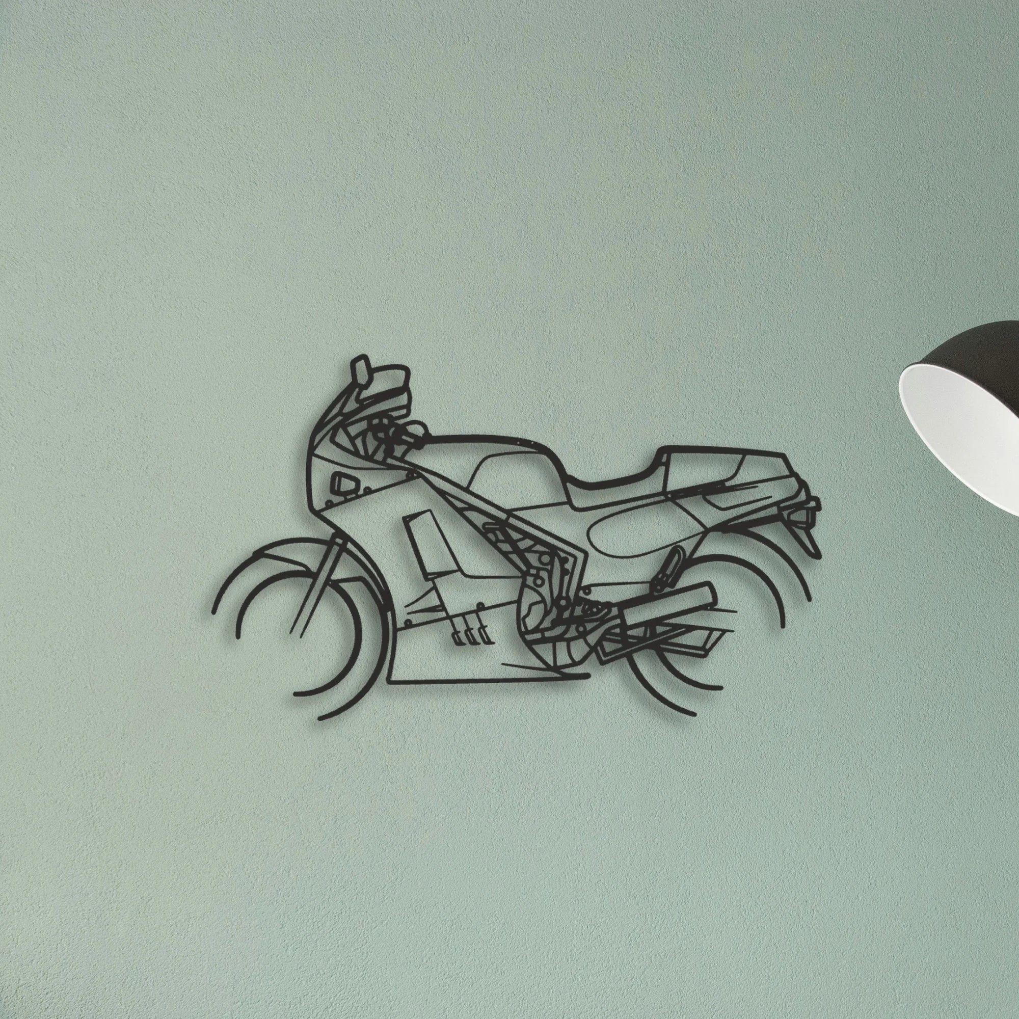 1986 Suzuki RG500 Classic Motorcycle Silhouette Metal Wall Art - Tinvibe