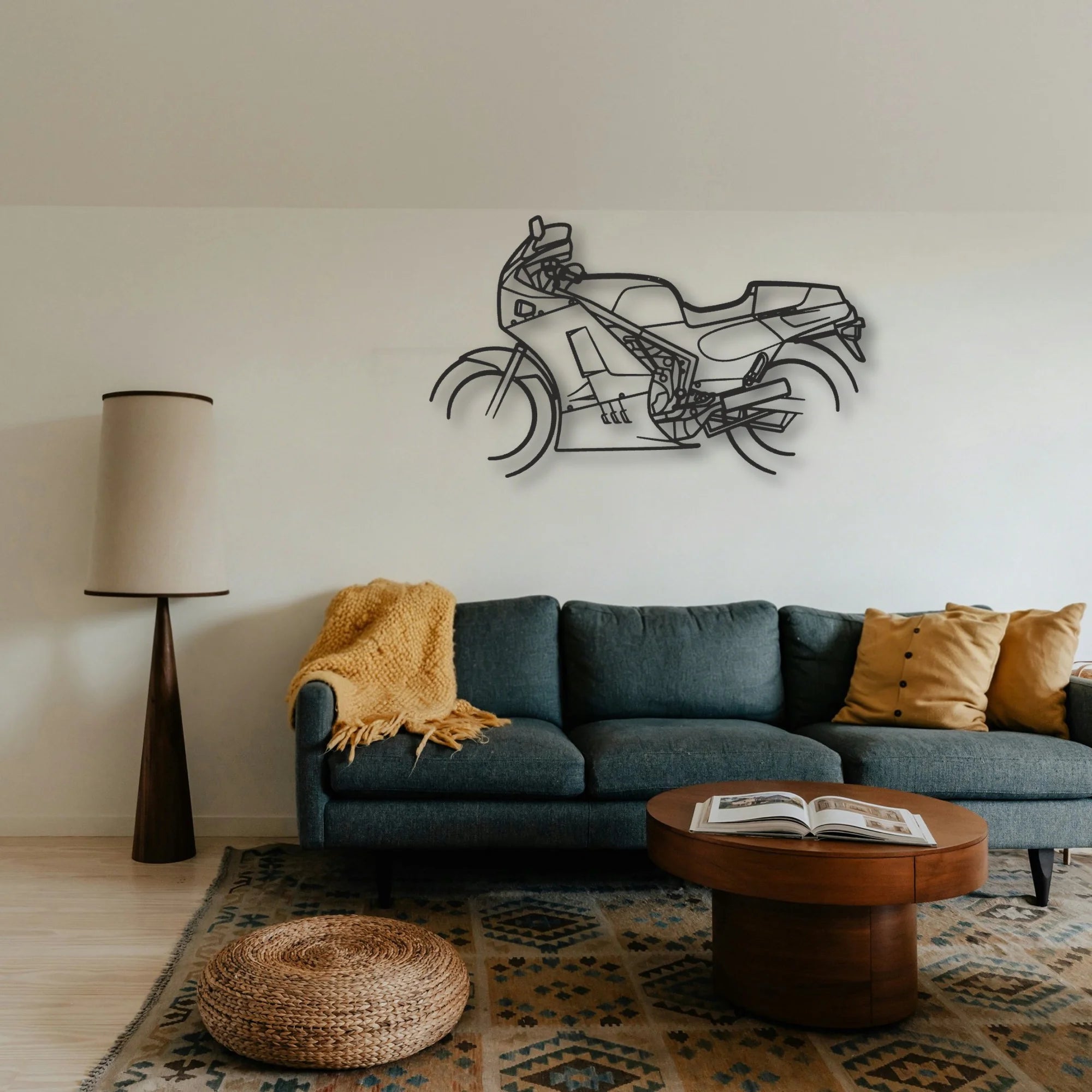1986 Suzuki RG500 Classic Motorcycle Silhouette Metal Wall Art - Tinvibe