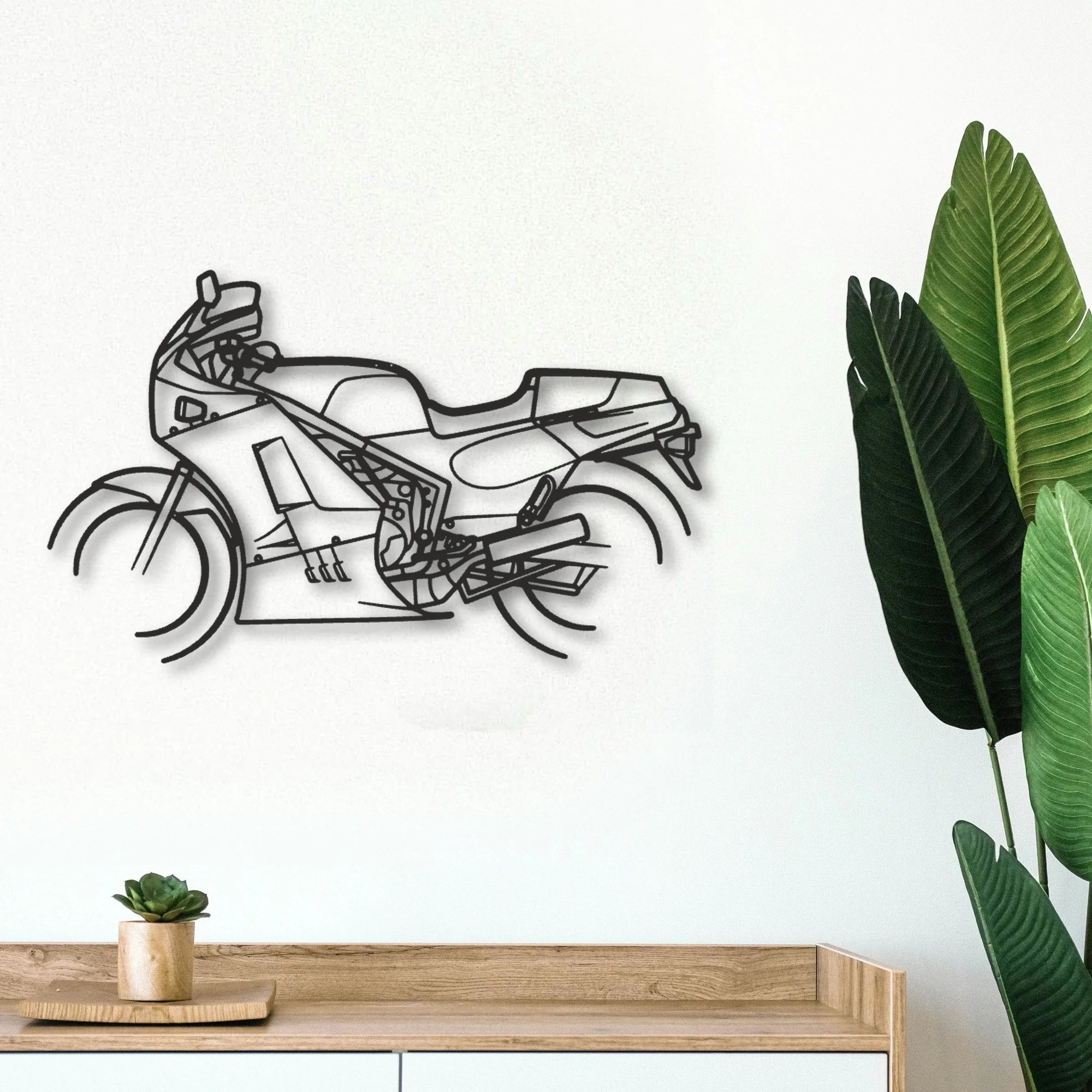 1986 Suzuki RG500 Classic Motorcycle Silhouette Metal Wall Art - Tinvibe
