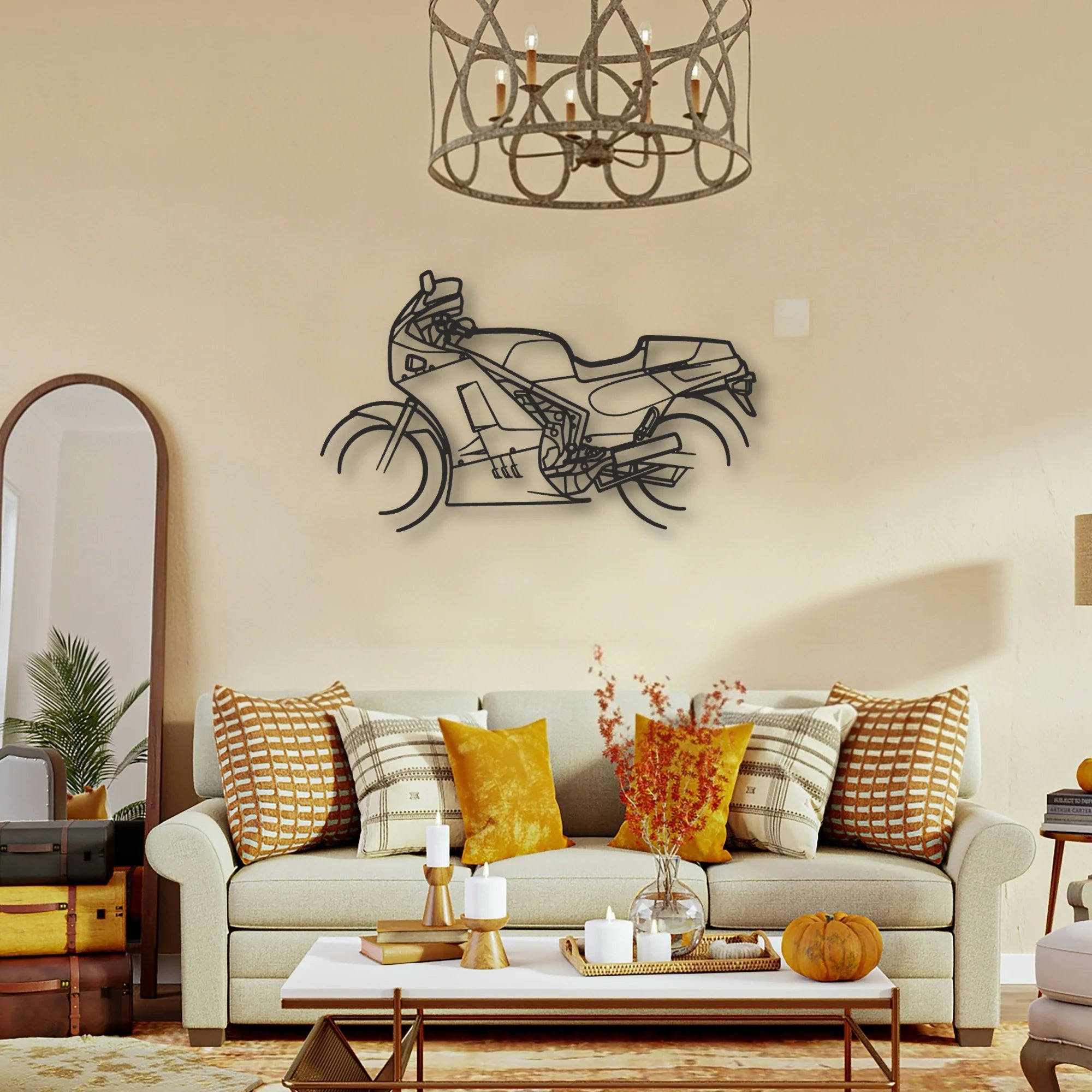 1986 Suzuki RG500 Classic Motorcycle Silhouette Metal Wall Art - Tinvibe