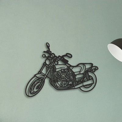 1992 Yamaha Vmax 1200 Classic Motorcycle Silhouette Metal Wall Art - Tinvibe