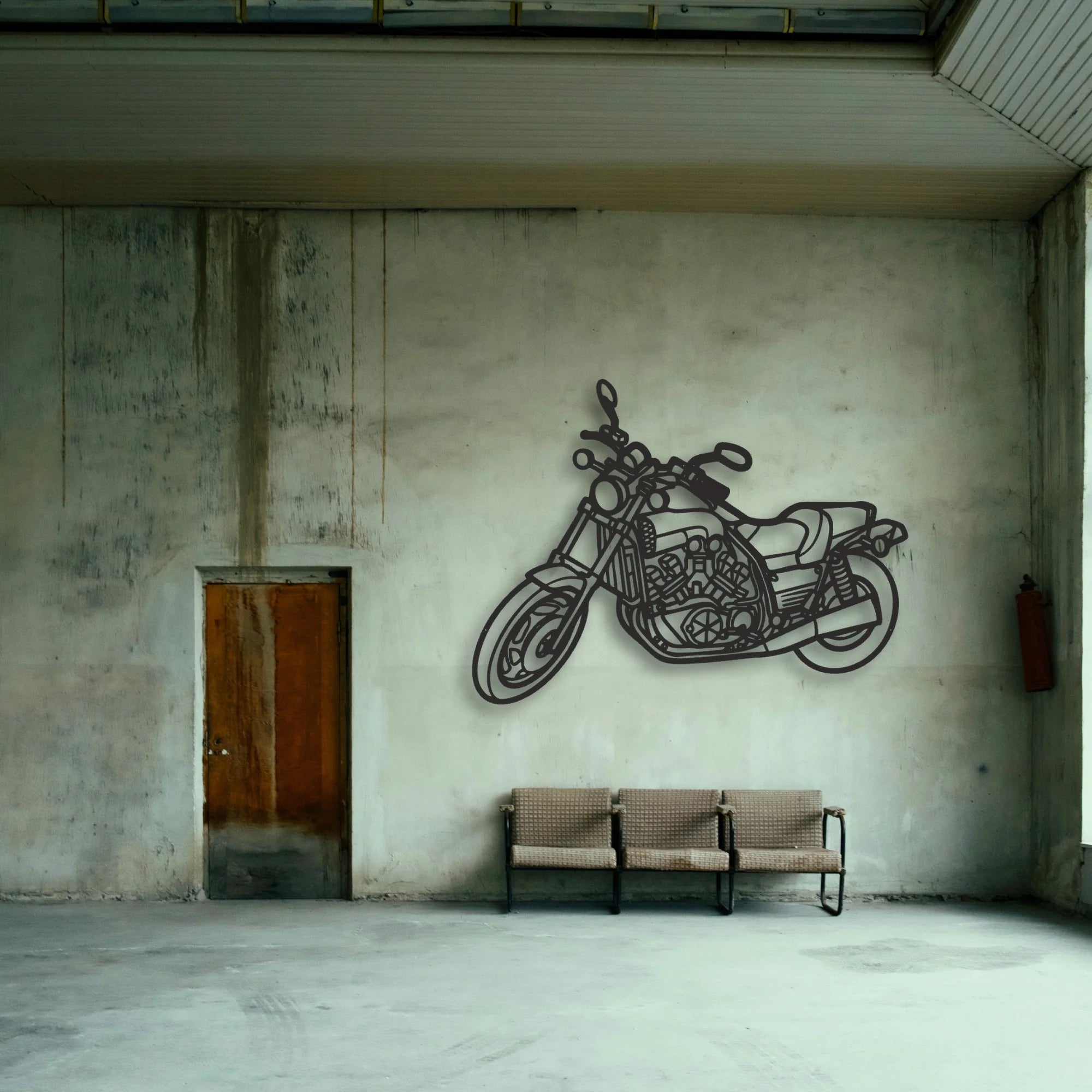 1992 Yamaha Vmax 1200 Classic Motorcycle Silhouette Metal Wall Art - Tinvibe