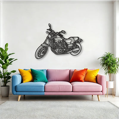 1992 Yamaha Vmax 1200 Classic Motorcycle Silhouette Metal Wall Art - Tinvibe