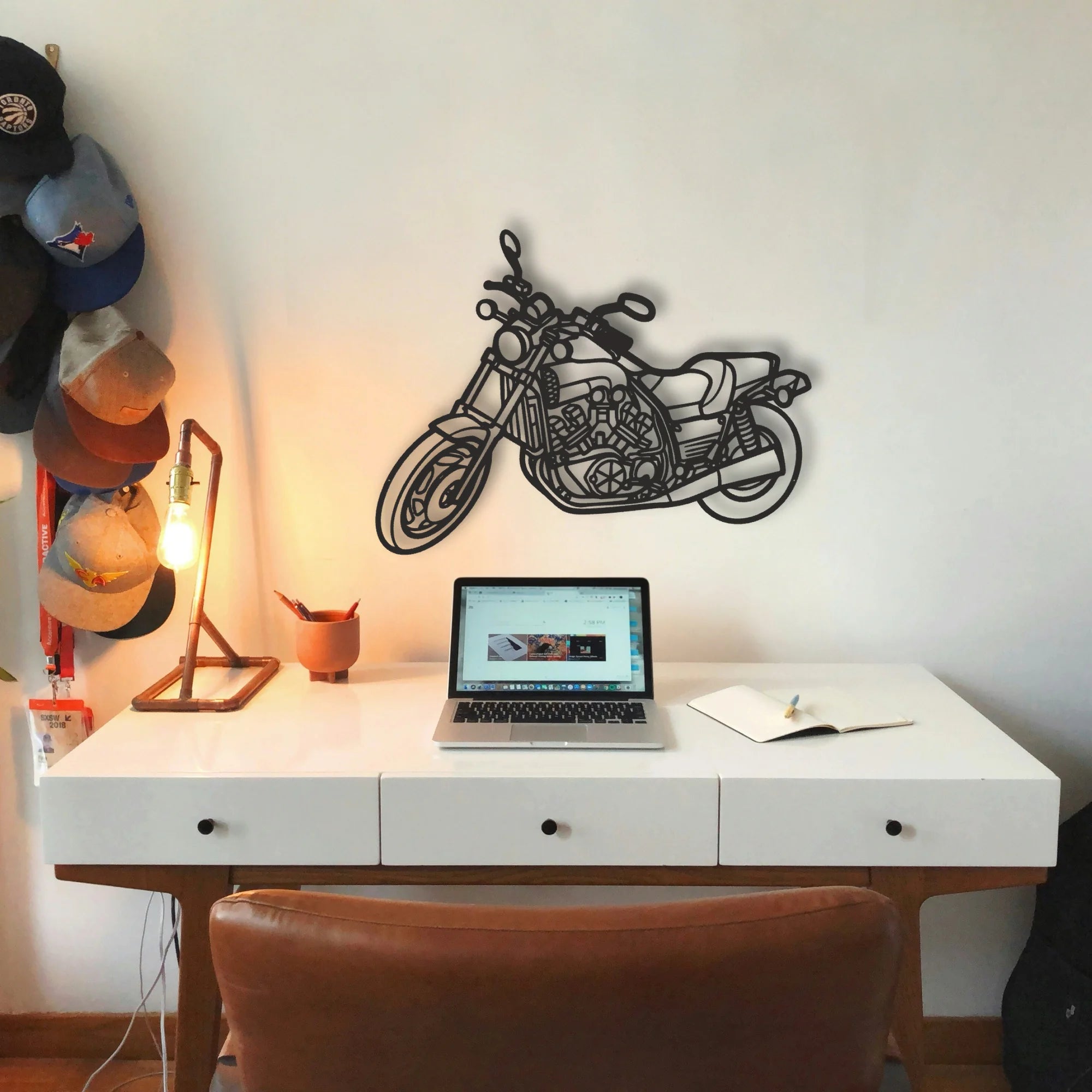 1992 Yamaha Vmax 1200 Classic Motorcycle Silhouette Metal Wall Art - Tinvibe