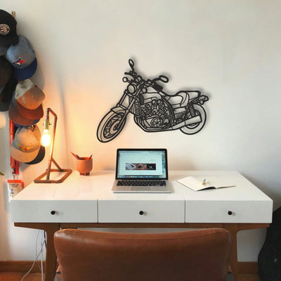 1992 Yamaha Vmax 1200 Classic Motorcycle Silhouette Metal Wall Art - Tinvibe