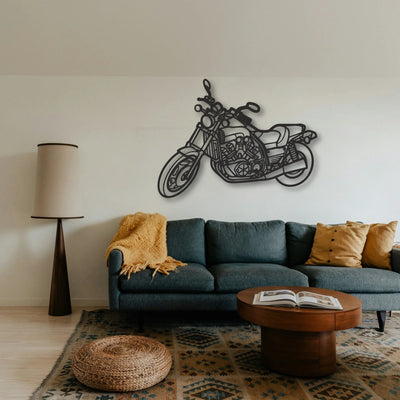 1992 Yamaha Vmax 1200 Classic Motorcycle Silhouette Metal Wall Art - Tinvibe