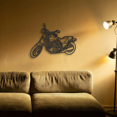 1992 Yamaha Vmax 1200 Classic Motorcycle Silhouette Metal Wall Art - Tinvibe