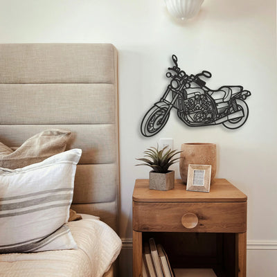 1992 Yamaha Vmax 1200 Classic Motorcycle Silhouette Metal Wall Art - Tinvibe
