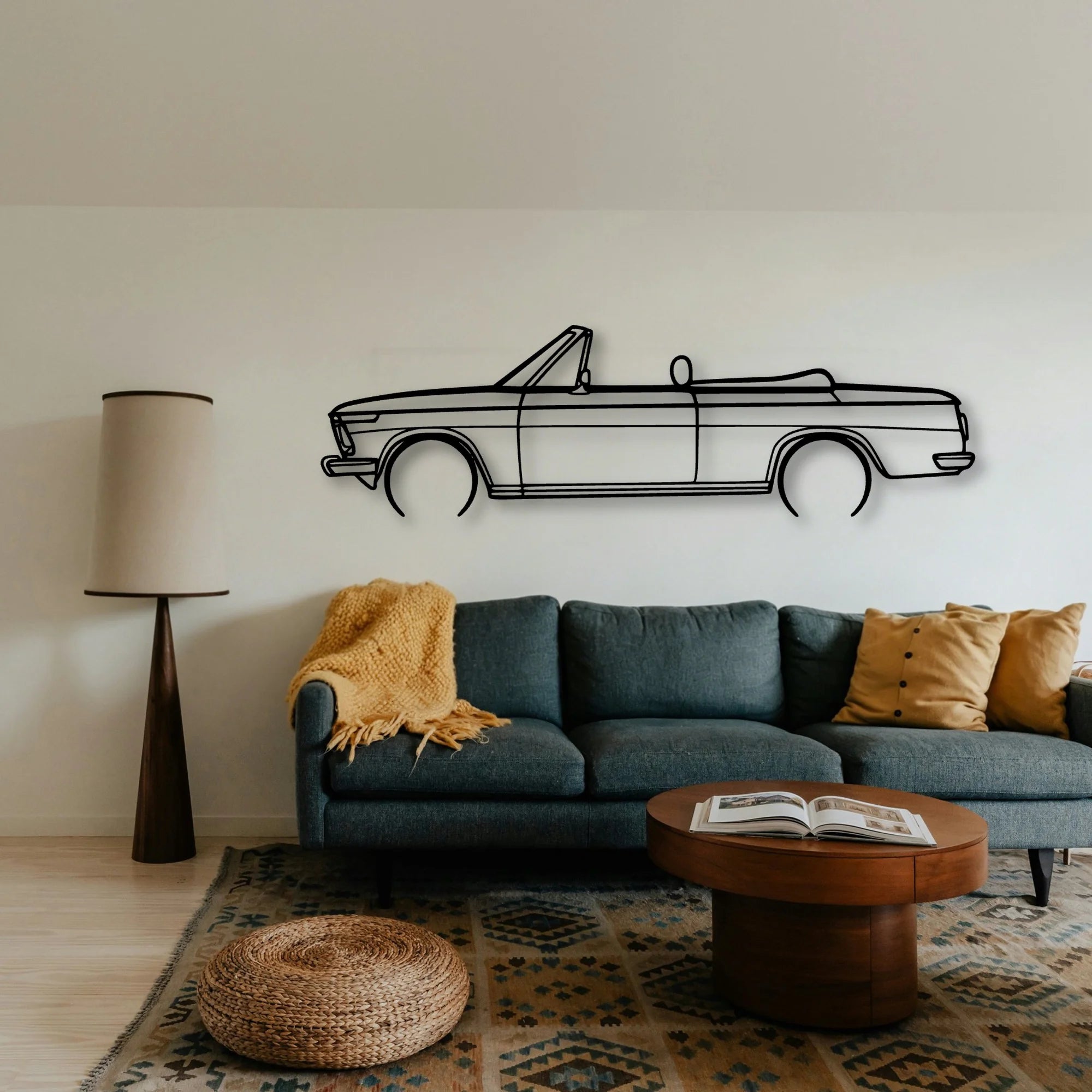 2002 1971 Cabrio Classic Silhouette Metal Wall Art - Tinvibe