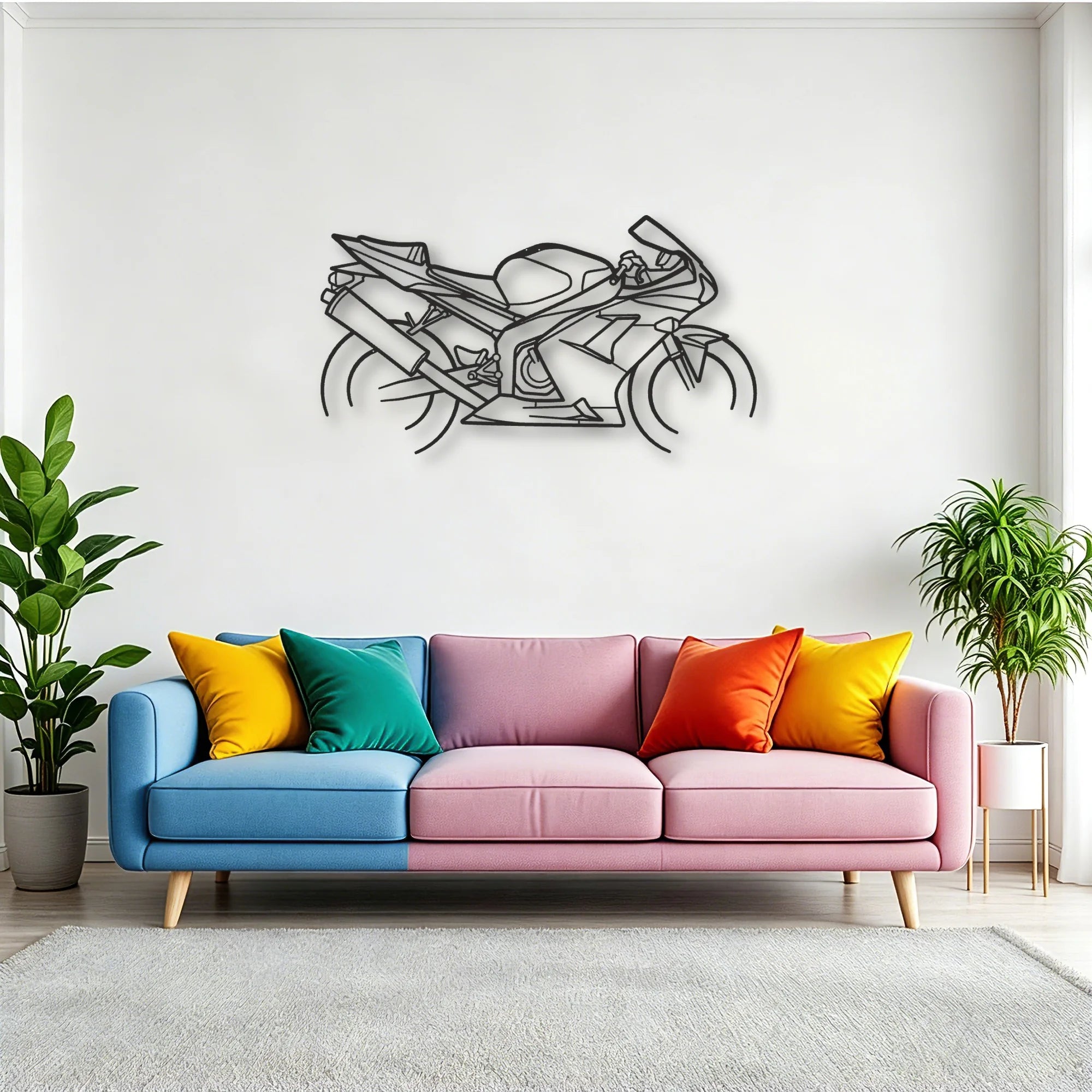 2003 Kawasaki Ninja ZX 6R Classic Motorcycle Silhouette Metal Wall Art - Tinvibe