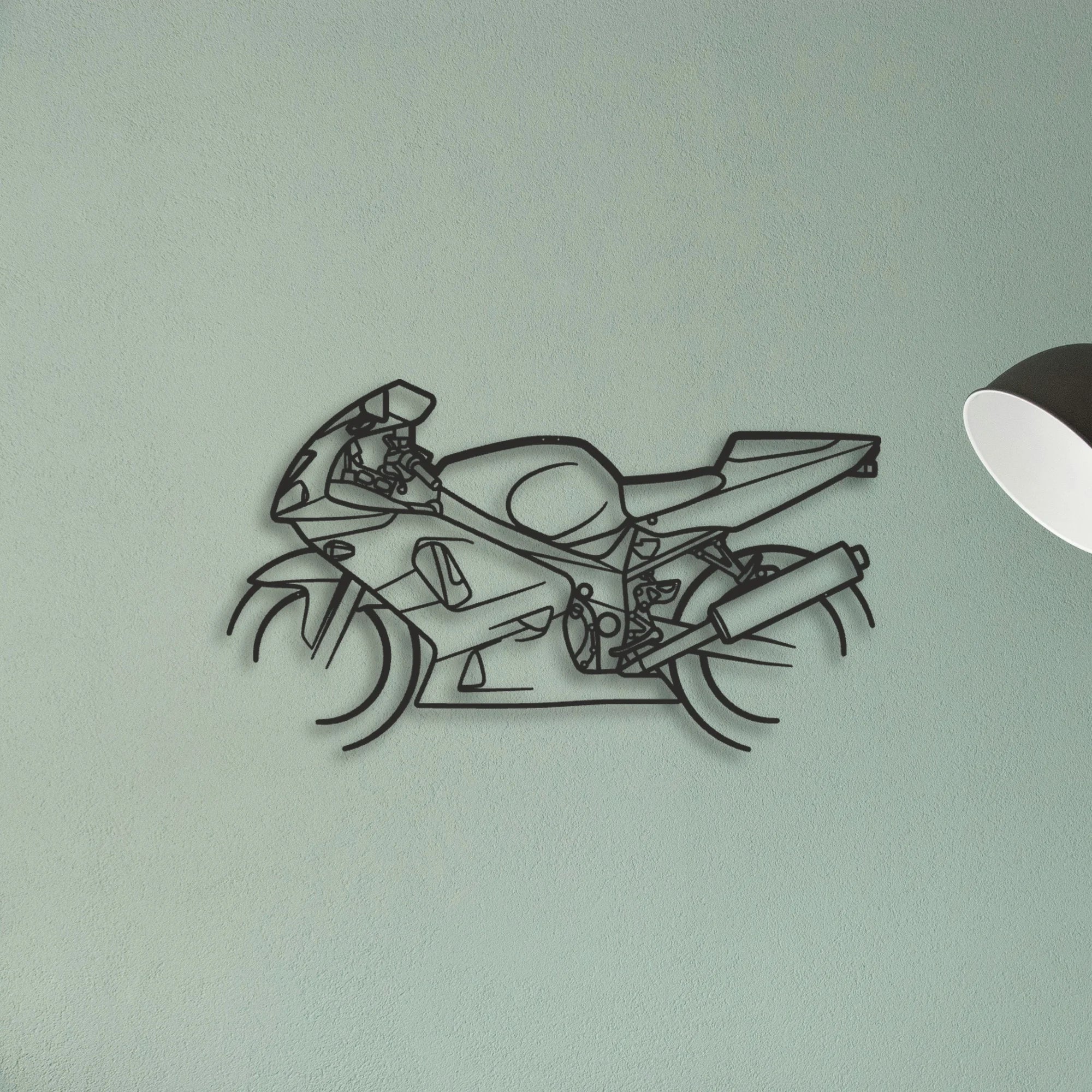 2003 Suzuki GXSR 600 Classic Motorcycle Silhouette Metal Wall Art - Tinvibe