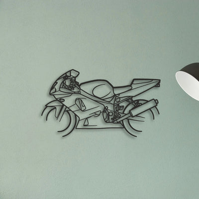 2003 Suzuki GXSR 600 Classic Motorcycle Silhouette Metal Wall Art - Tinvibe