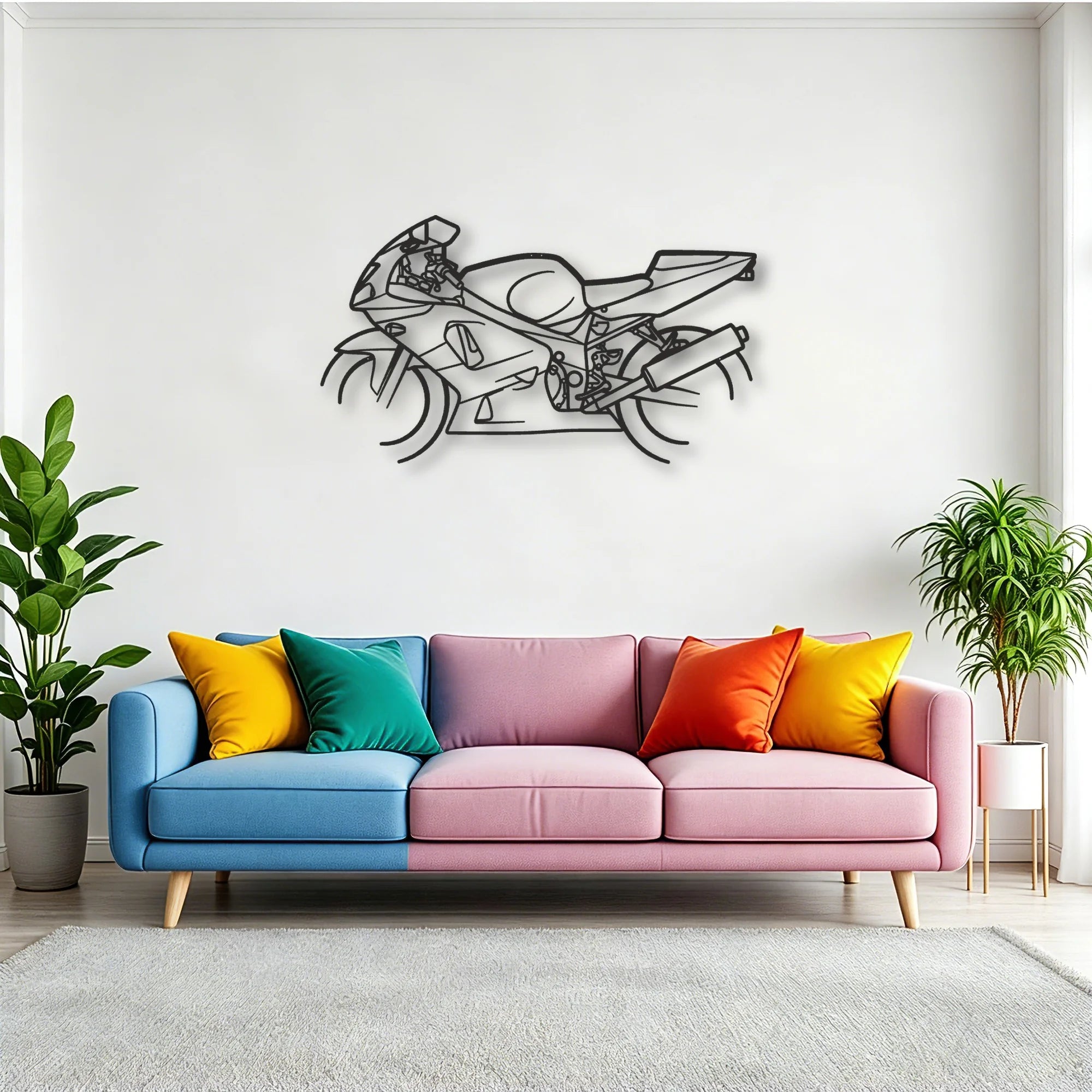 2003 Suzuki GXSR 600 Classic Motorcycle Silhouette Metal Wall Art - Tinvibe