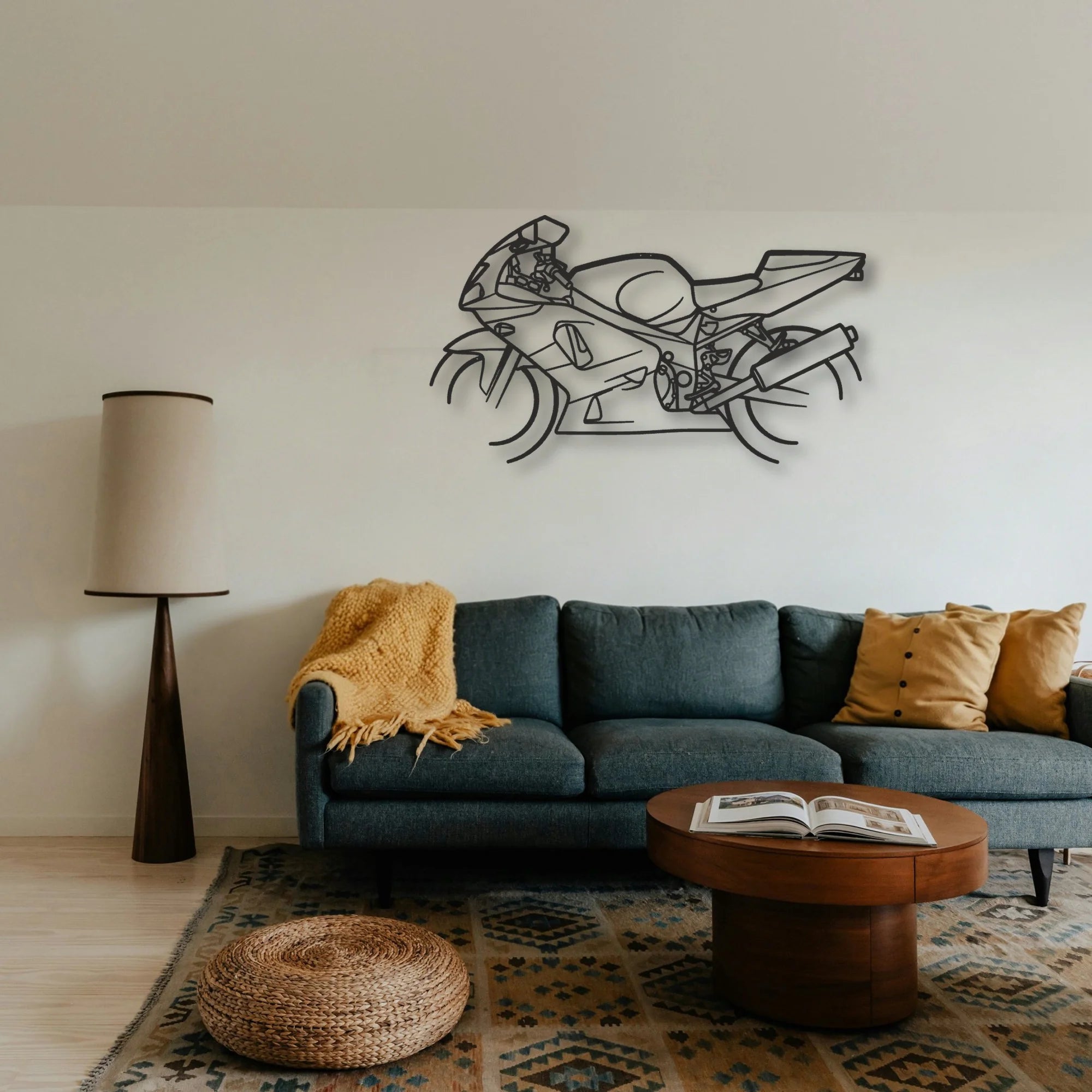 2003 Suzuki GXSR 600 Classic Motorcycle Silhouette Metal Wall Art - Tinvibe