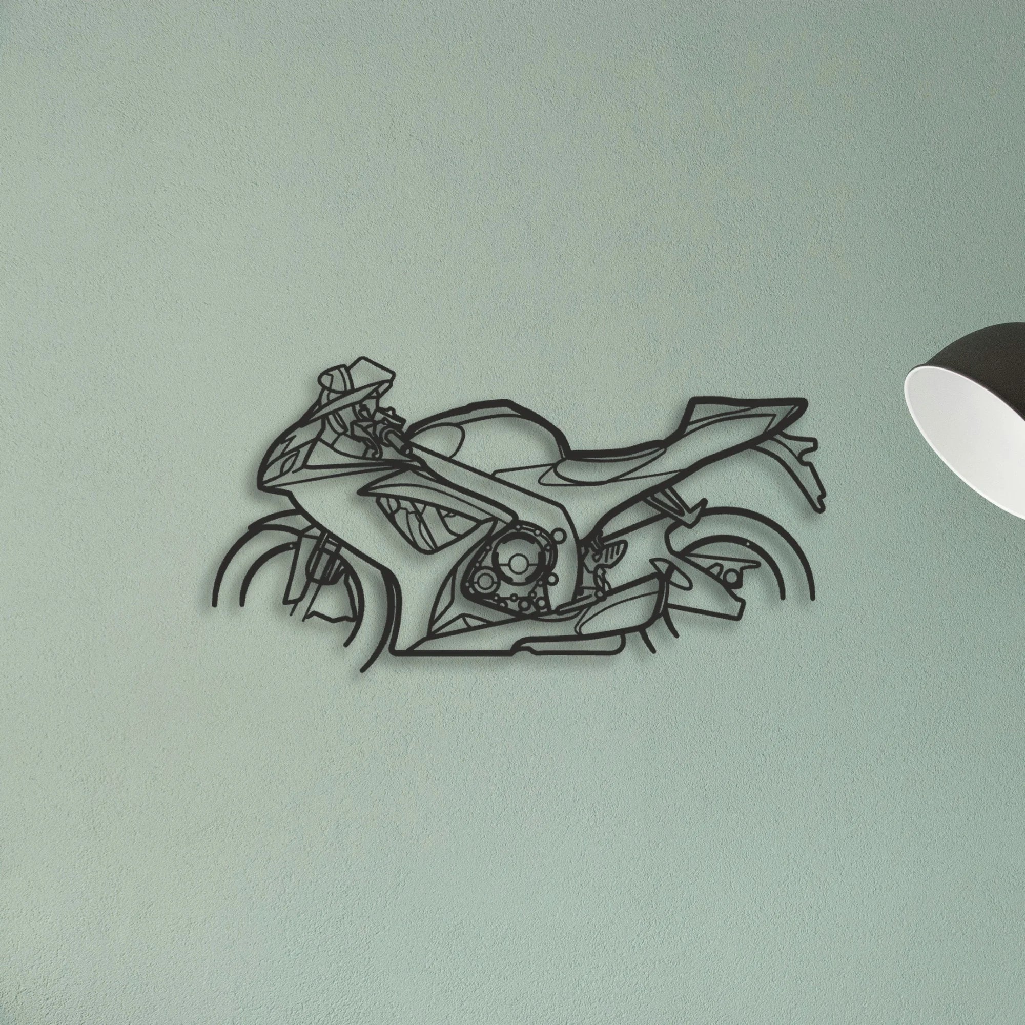 2005 Suzuki GSX R600 Classic Motorcycle Silhouette Metal Wall Art - Tinvibe
