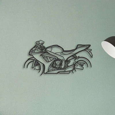 2005 Suzuki GSX R600 Classic Motorcycle Silhouette Metal Wall Art - Tinvibe