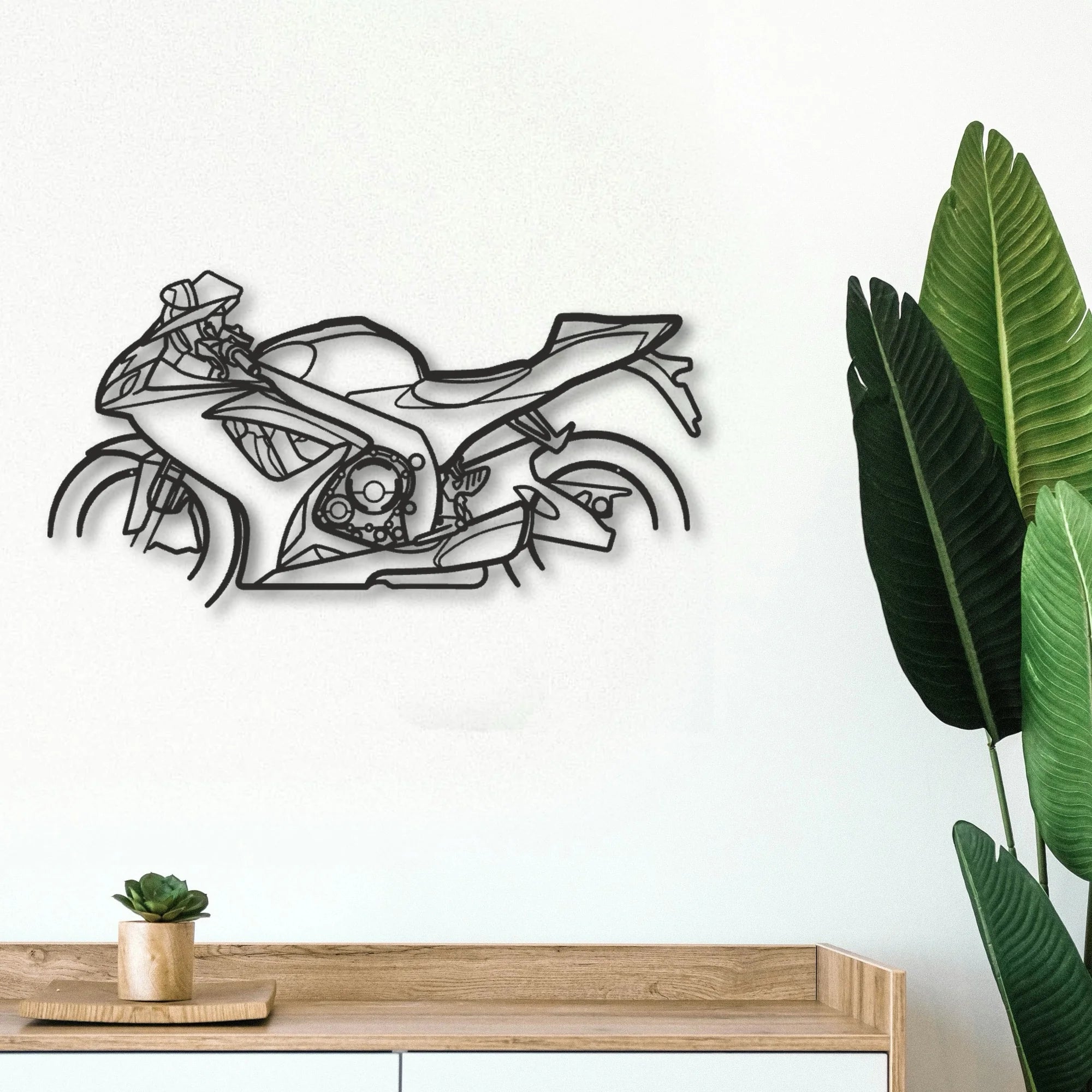 2005 Suzuki GSX R600 Classic Motorcycle Silhouette Metal Wall Art - Tinvibe
