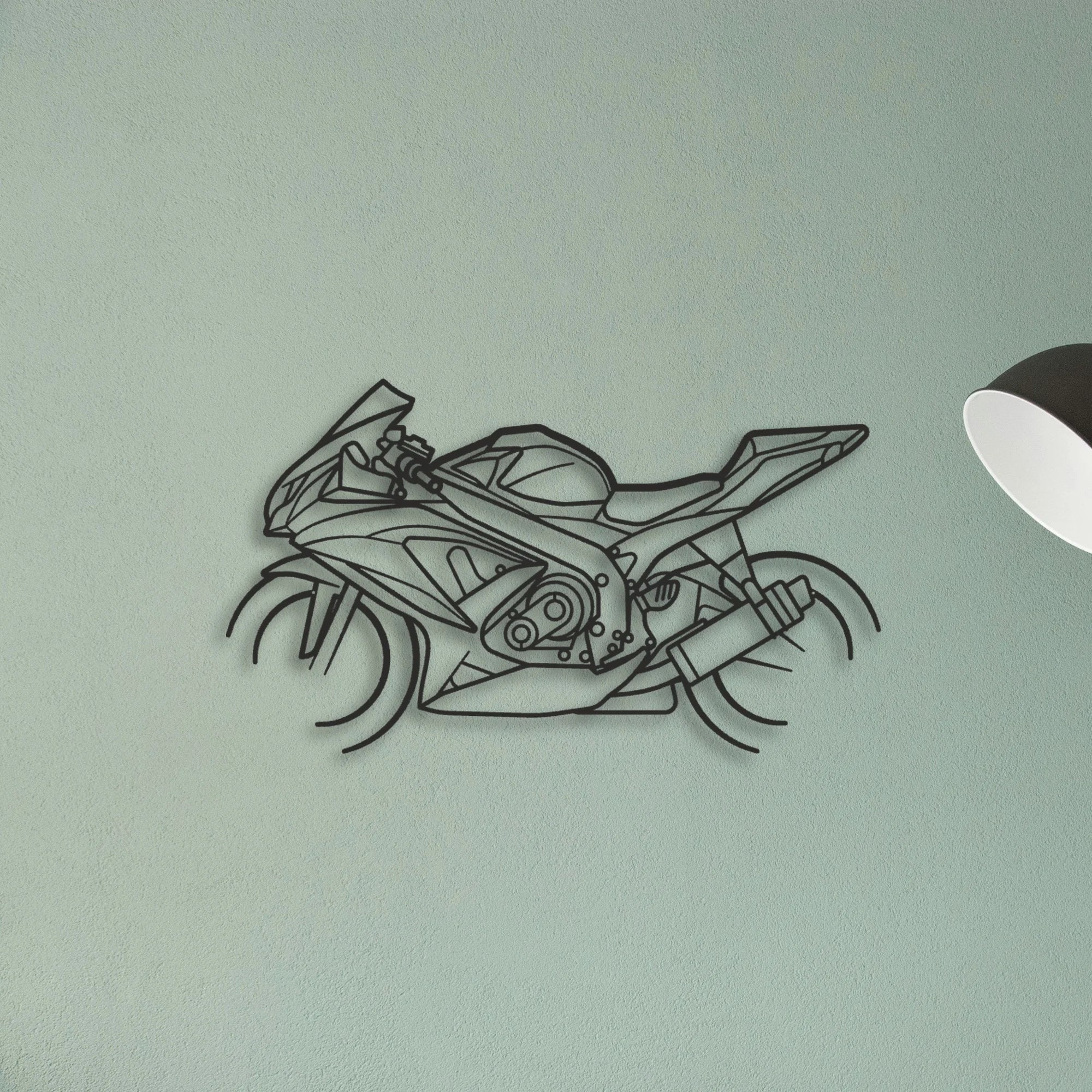 2008 Suzuki GSX R600 Classic Motorcycle Silhouette Metal Wall Art - Tinvibe