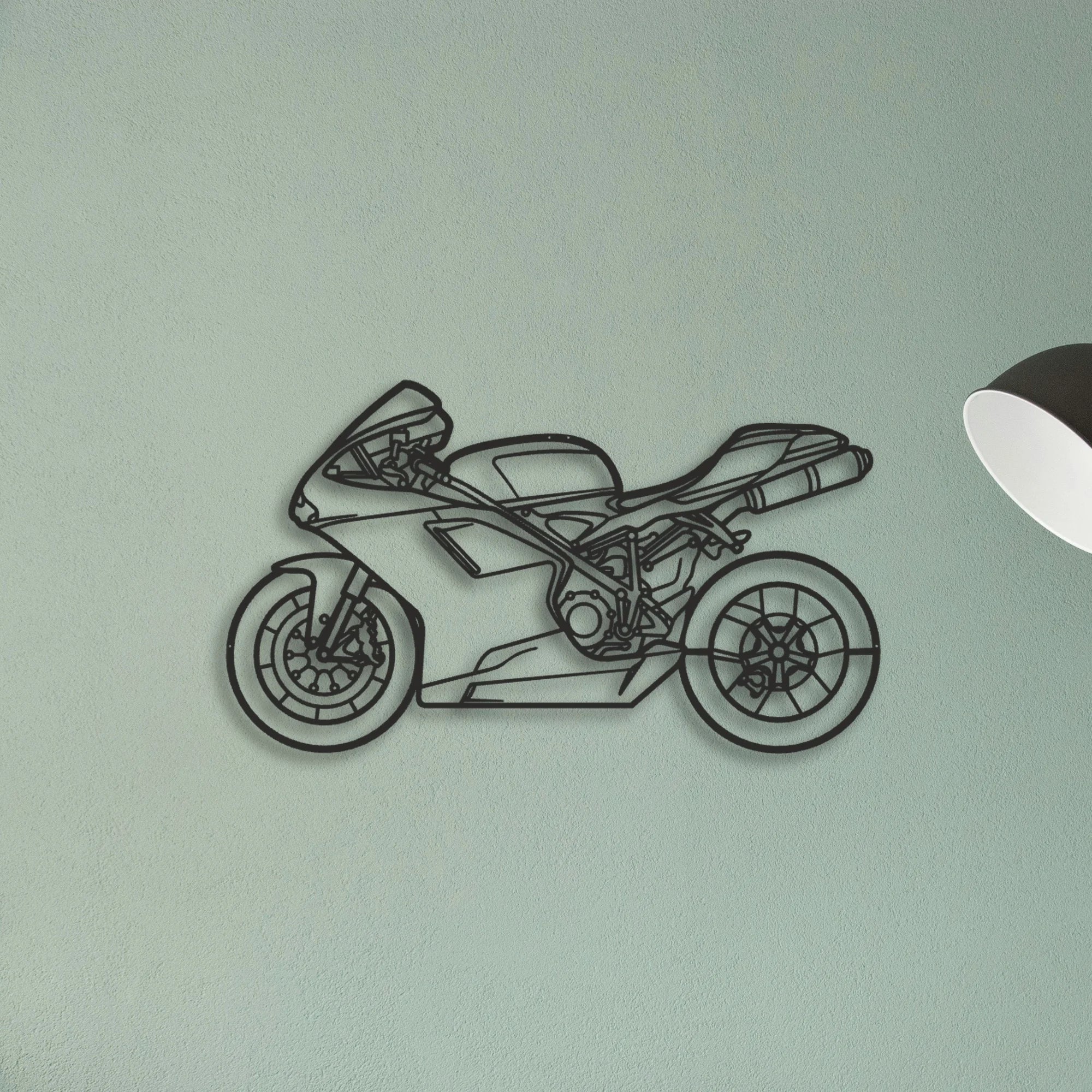 2009 Ducati 848 Classic Motorcycle Silhouette Metal Wall Art - Tinvibe