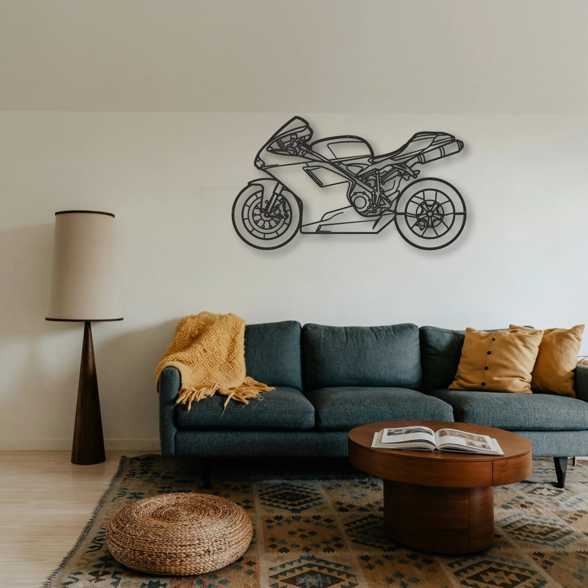 2009 Ducati 848 Classic Motorcycle Silhouette Metal Wall Art - Tinvibe