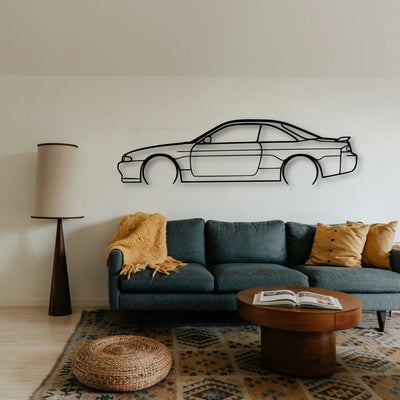 200SX S14 2 Classic Silhouette Metal Wall Art - Tinvibe