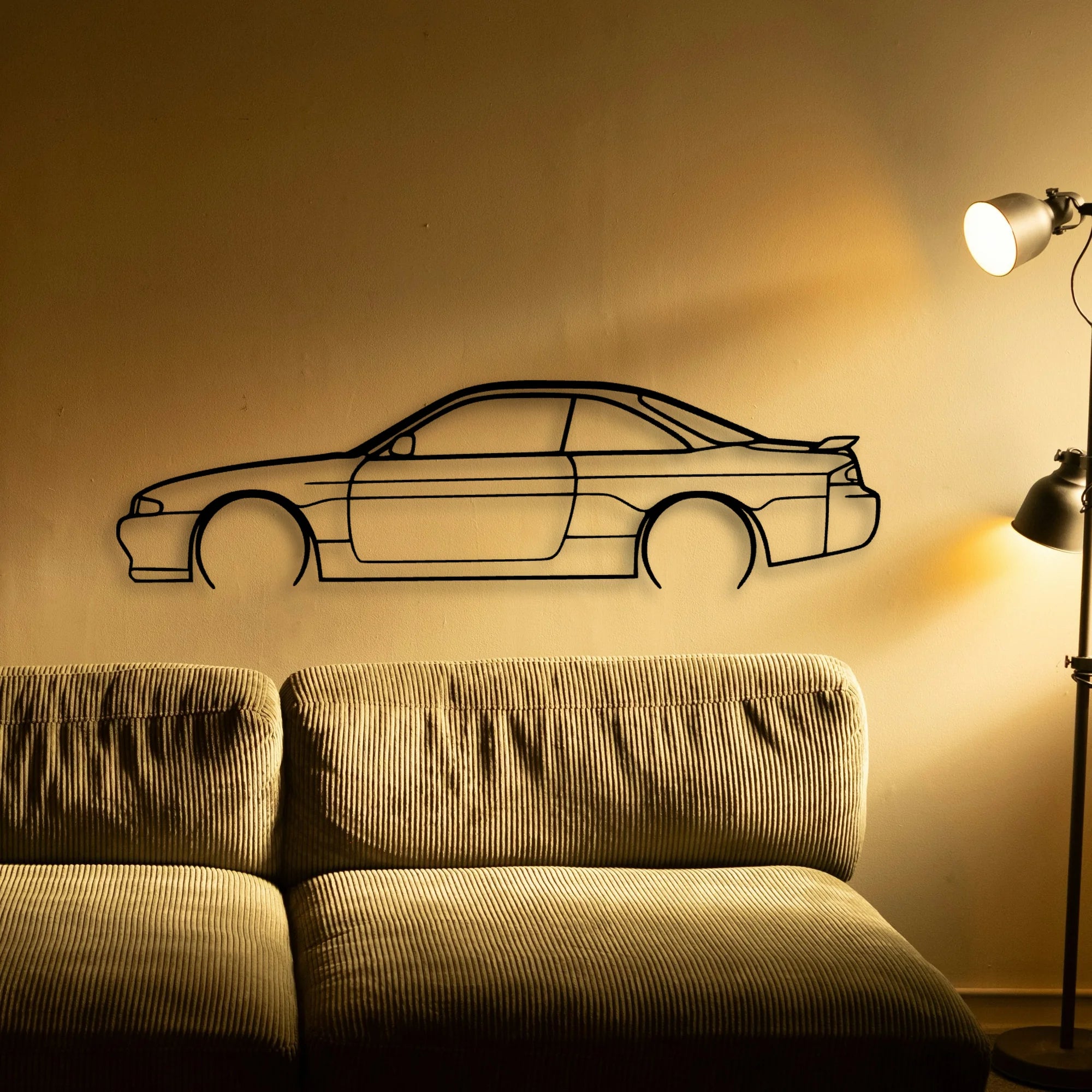 200SX S14 2 Classic Silhouette Metal Wall Art - Tinvibe