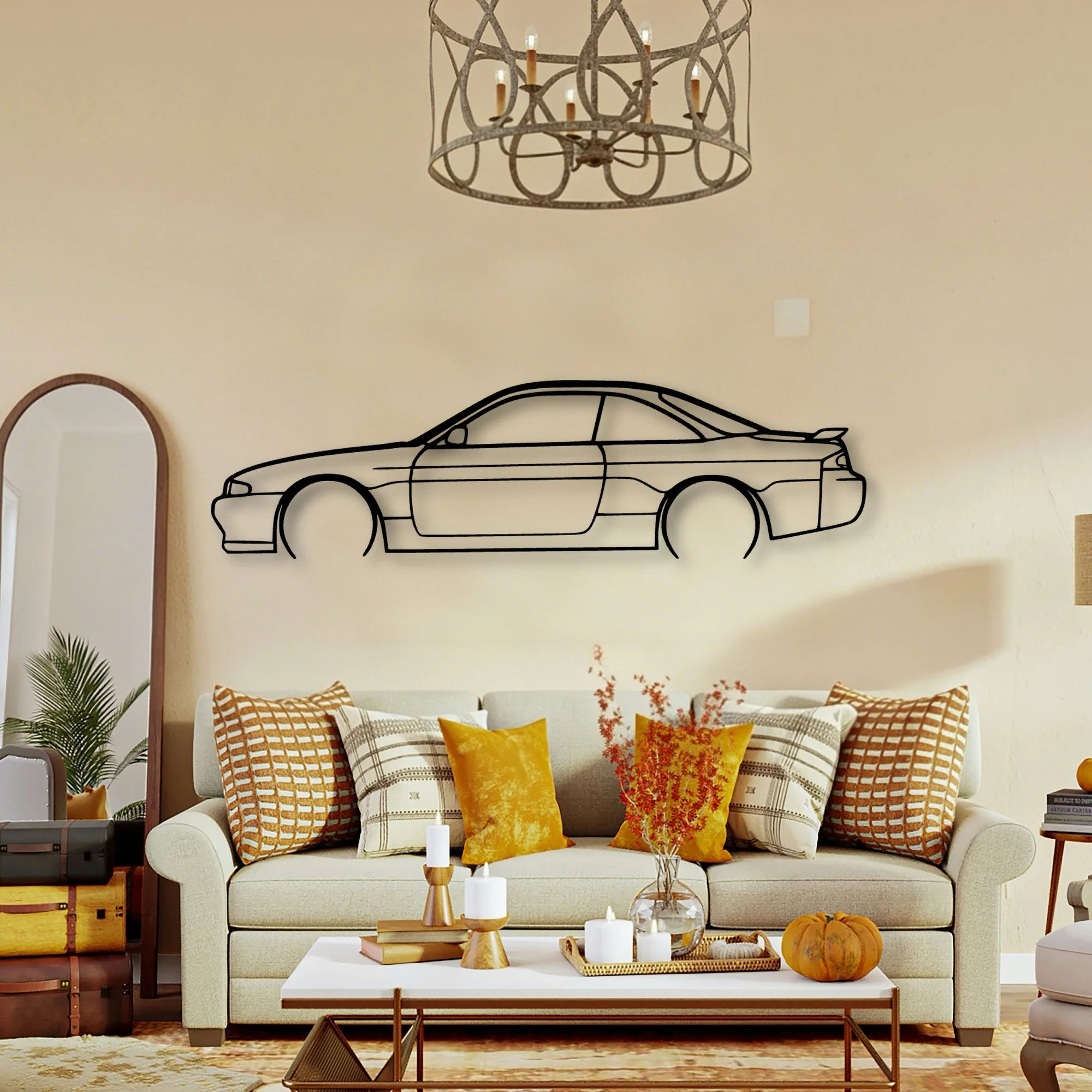 200SX S14 2 Classic Silhouette Metal Wall Art - Tinvibe