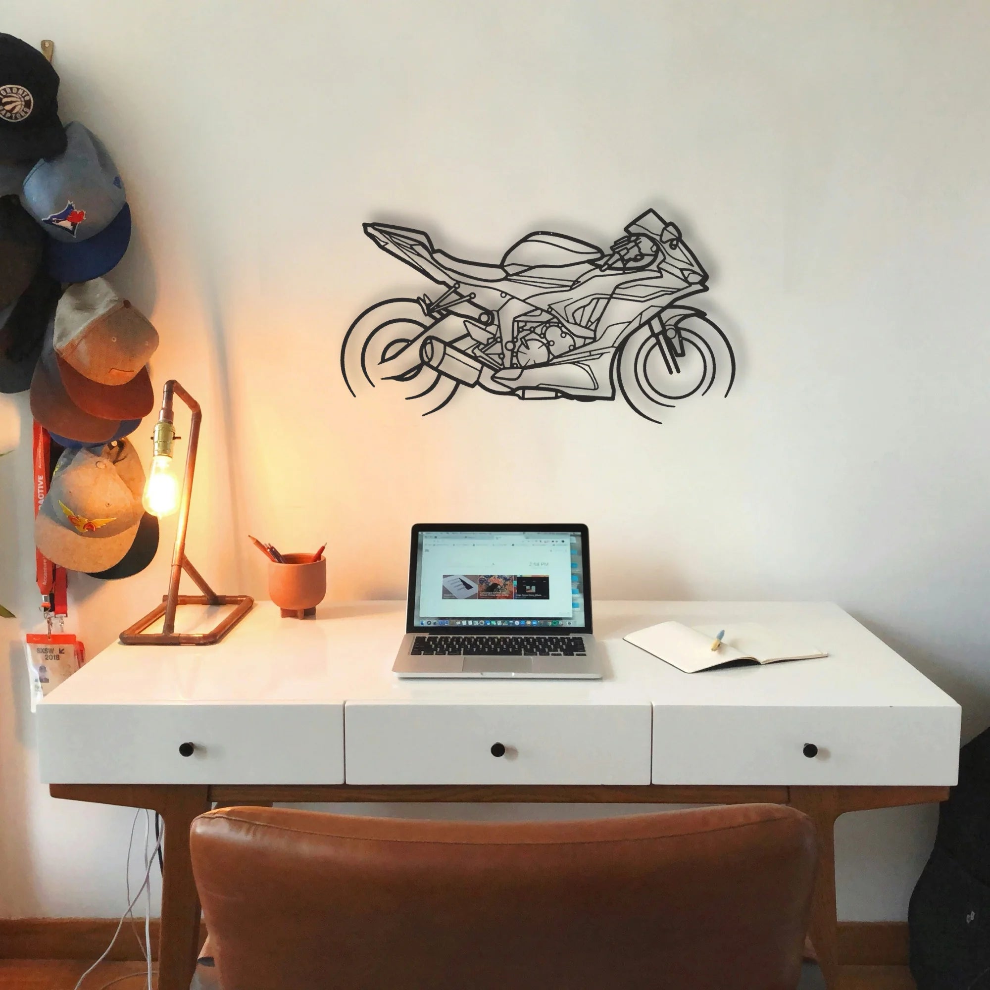 2021 Kawasaki Ninja ZX 6R Classic Motorcycle Silhouette Metal Wall Art - Tinvibe