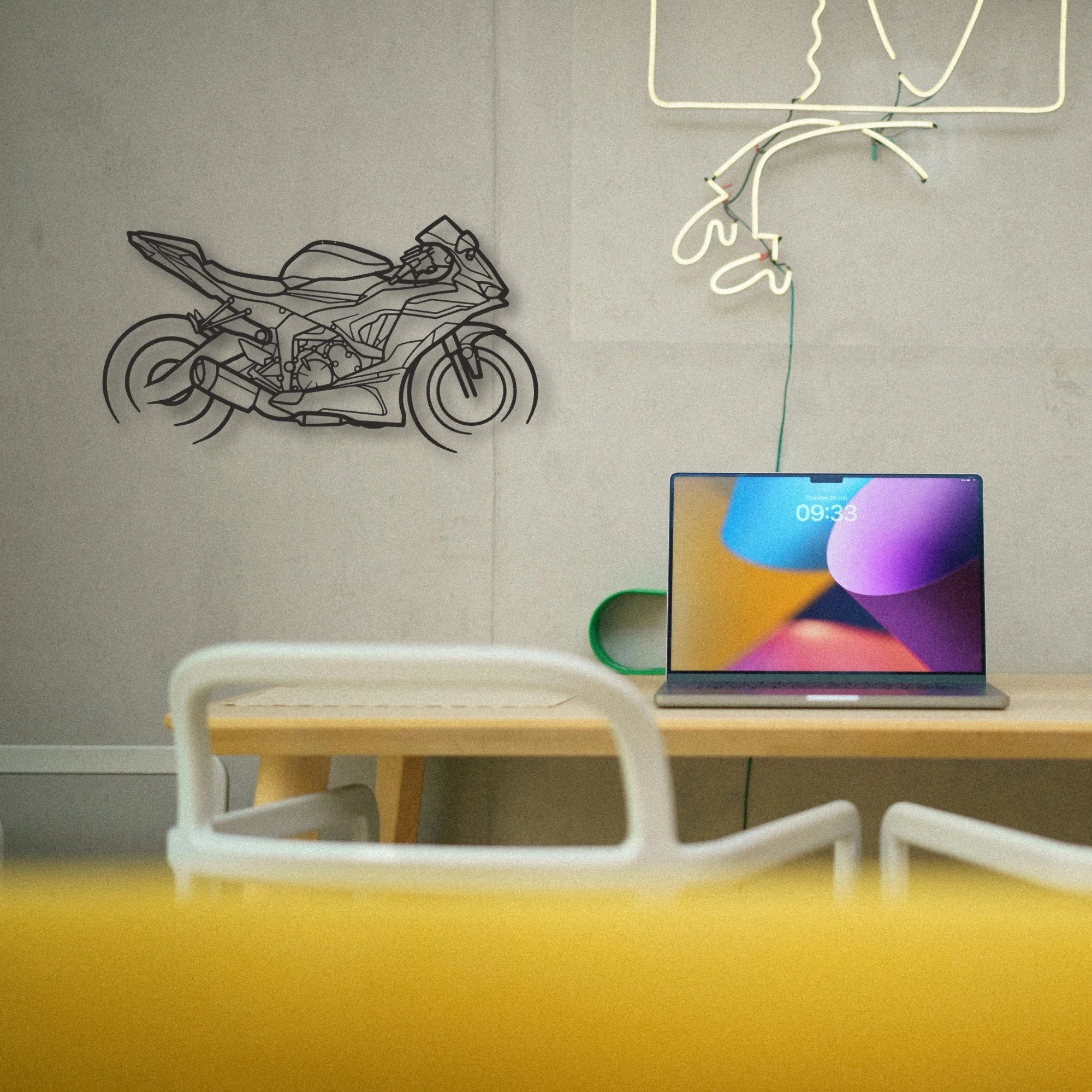 2021 Kawasaki Ninja ZX 6R Classic Motorcycle Silhouette Metal Wall Art - Tinvibe