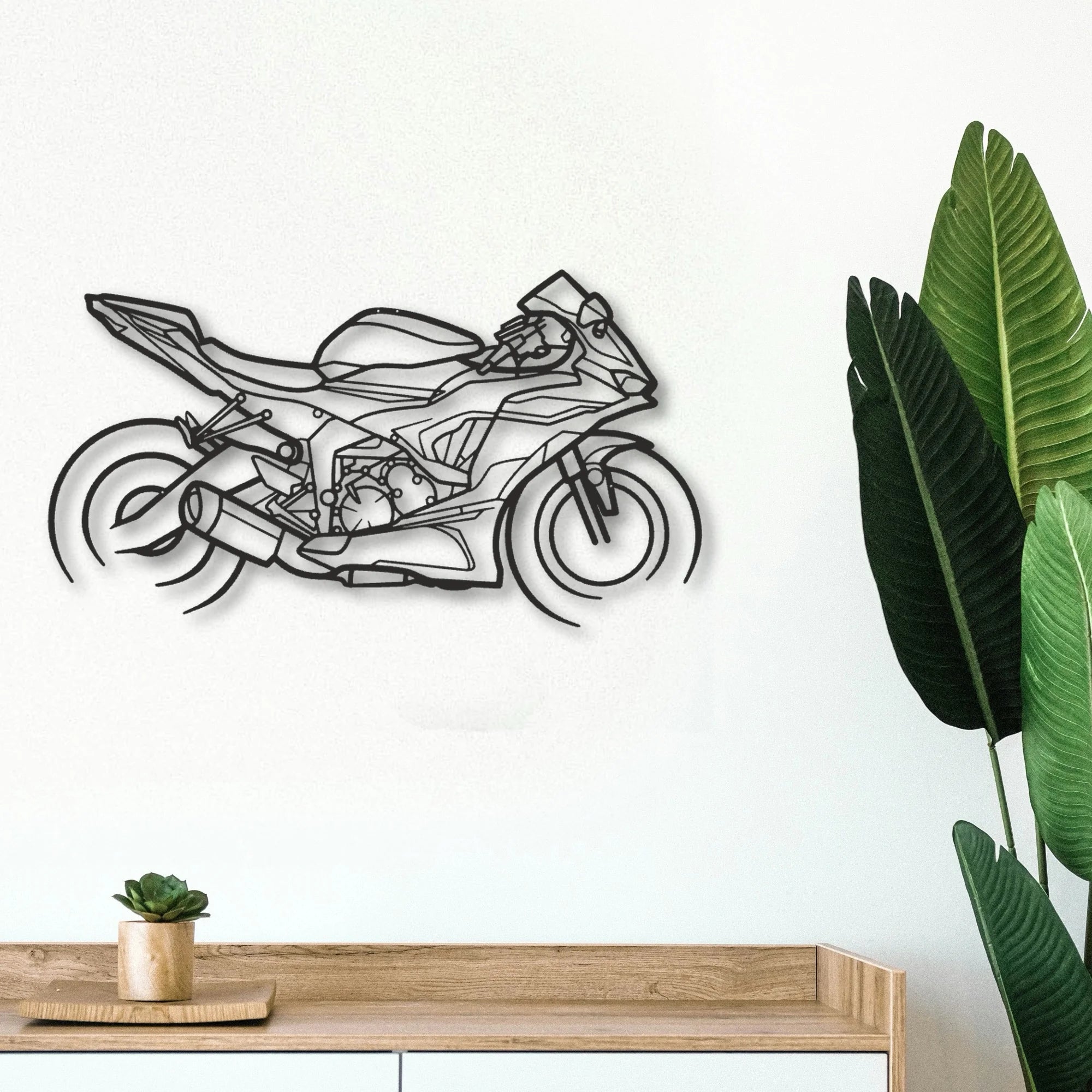 2021 Kawasaki Ninja ZX 6R Classic Motorcycle Silhouette Metal Wall Art - Tinvibe