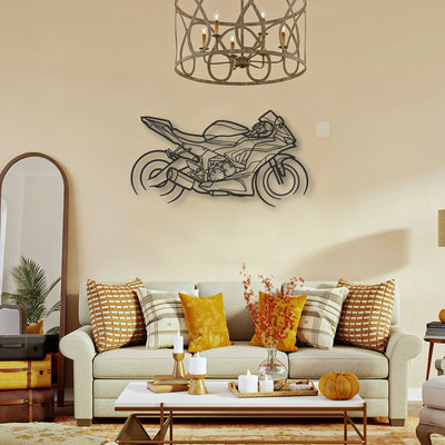 2021 Kawasaki Ninja ZX 6R Classic Motorcycle Silhouette Metal Wall Art - Tinvibe