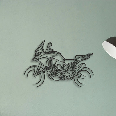 2024 Ducati Multistrada V4 S Classic Motorcycle Silhouette Metal Wall Art - Tinvibe