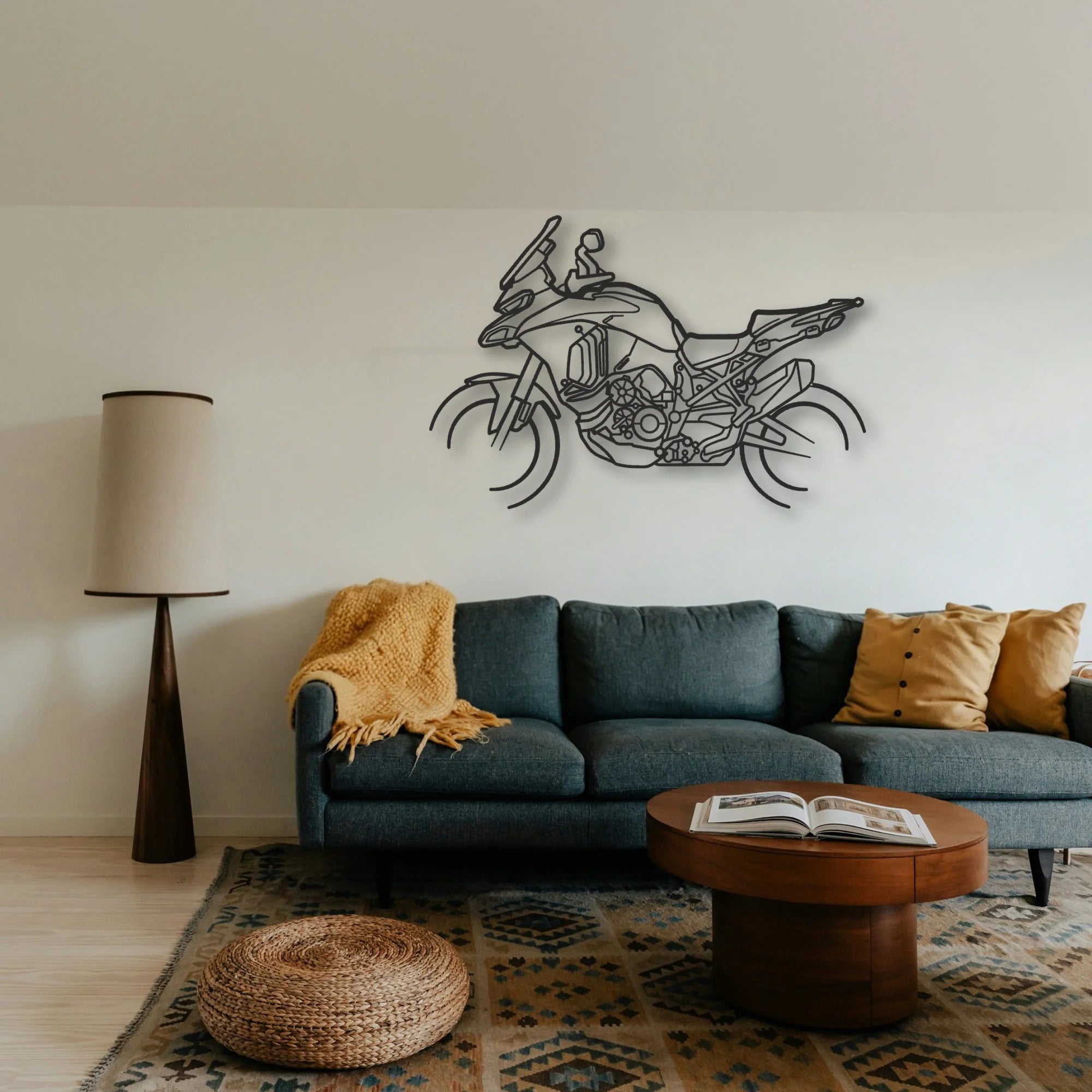 2024 Ducati Multistrada V4 S Classic Motorcycle Silhouette Metal Wall Art - Tinvibe