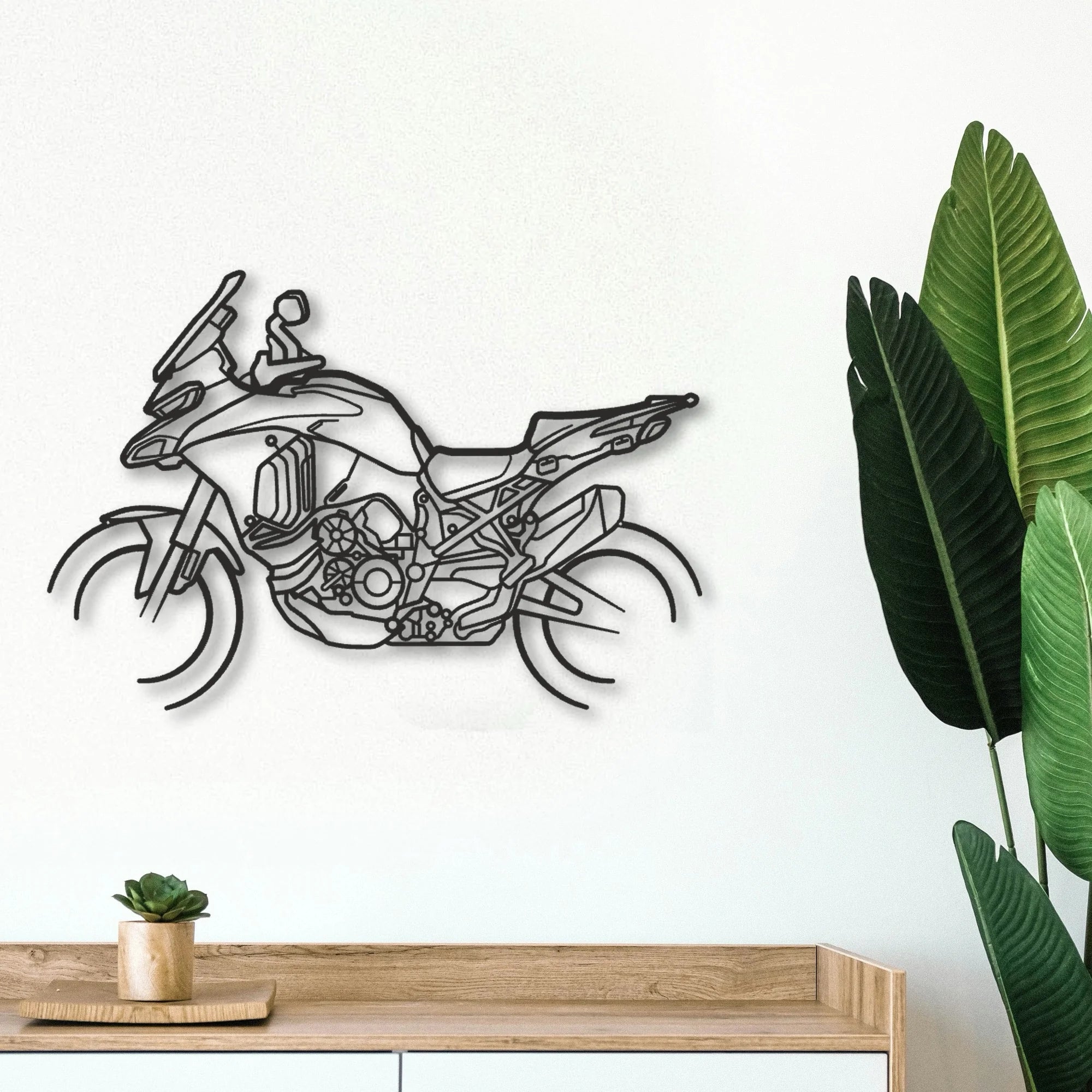 2024 Ducati Multistrada V4 S Classic Motorcycle Silhouette Metal Wall Art - Tinvibe
