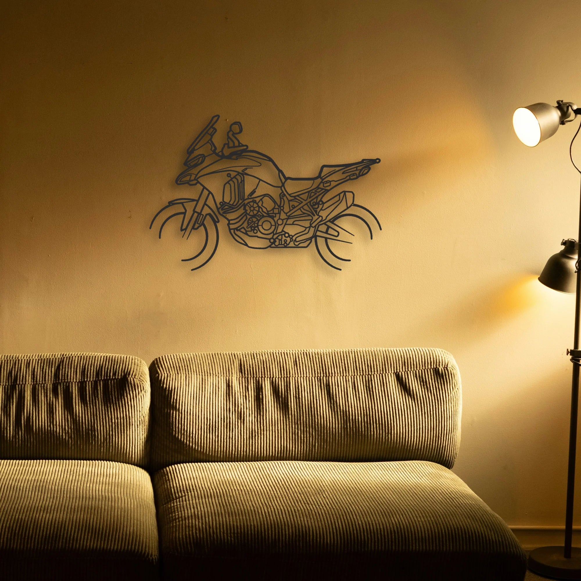 2024 Ducati Multistrada V4 S Classic Motorcycle Silhouette Metal Wall Art - Tinvibe