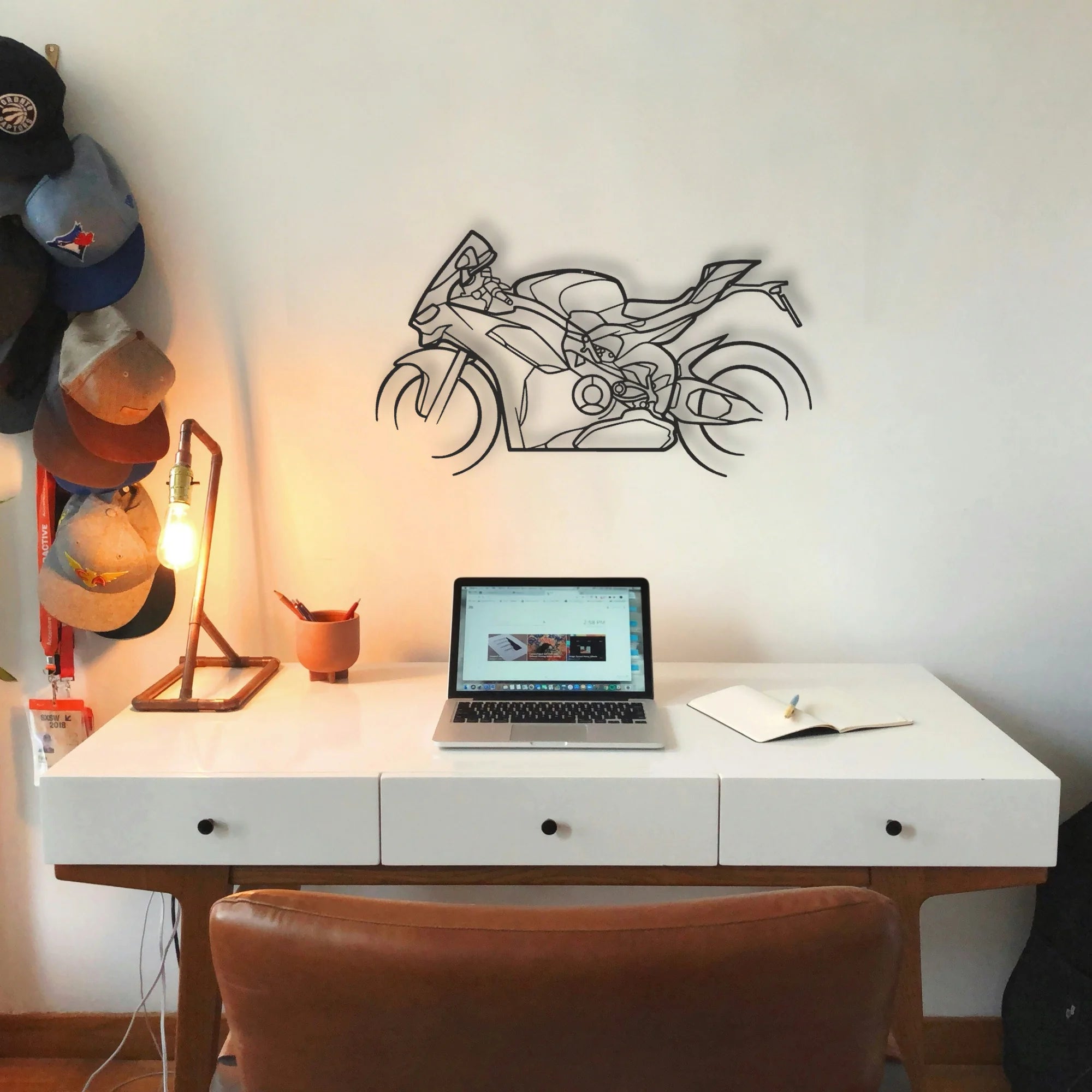 2024 Ducati Panigale V2 Classic Motorcycle Silhouette Metal Wall Art - Tinvibe