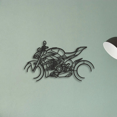 2024 Ducati Streetfighter V4 S Classic Motorcycle Silhouette Metal Wall Art - Tinvibe
