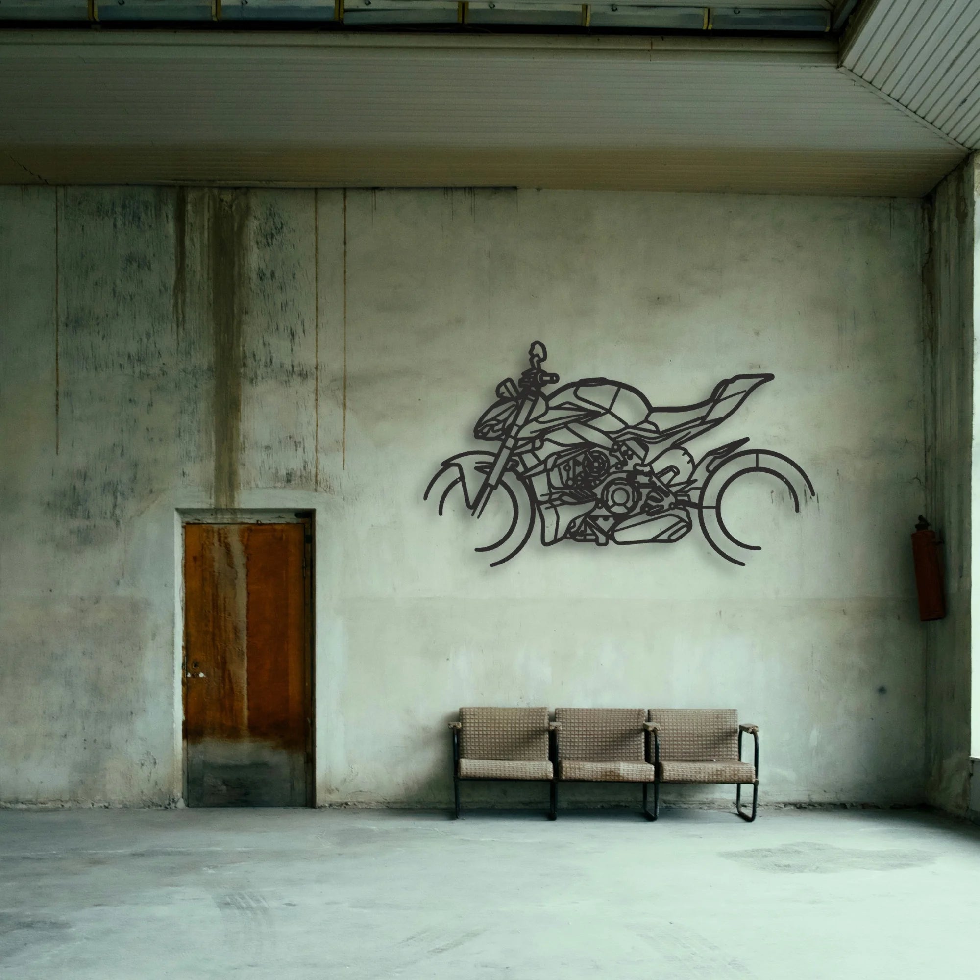2024 Ducati Streetfighter V4 S Classic Motorcycle Silhouette Metal Wall Art - Tinvibe