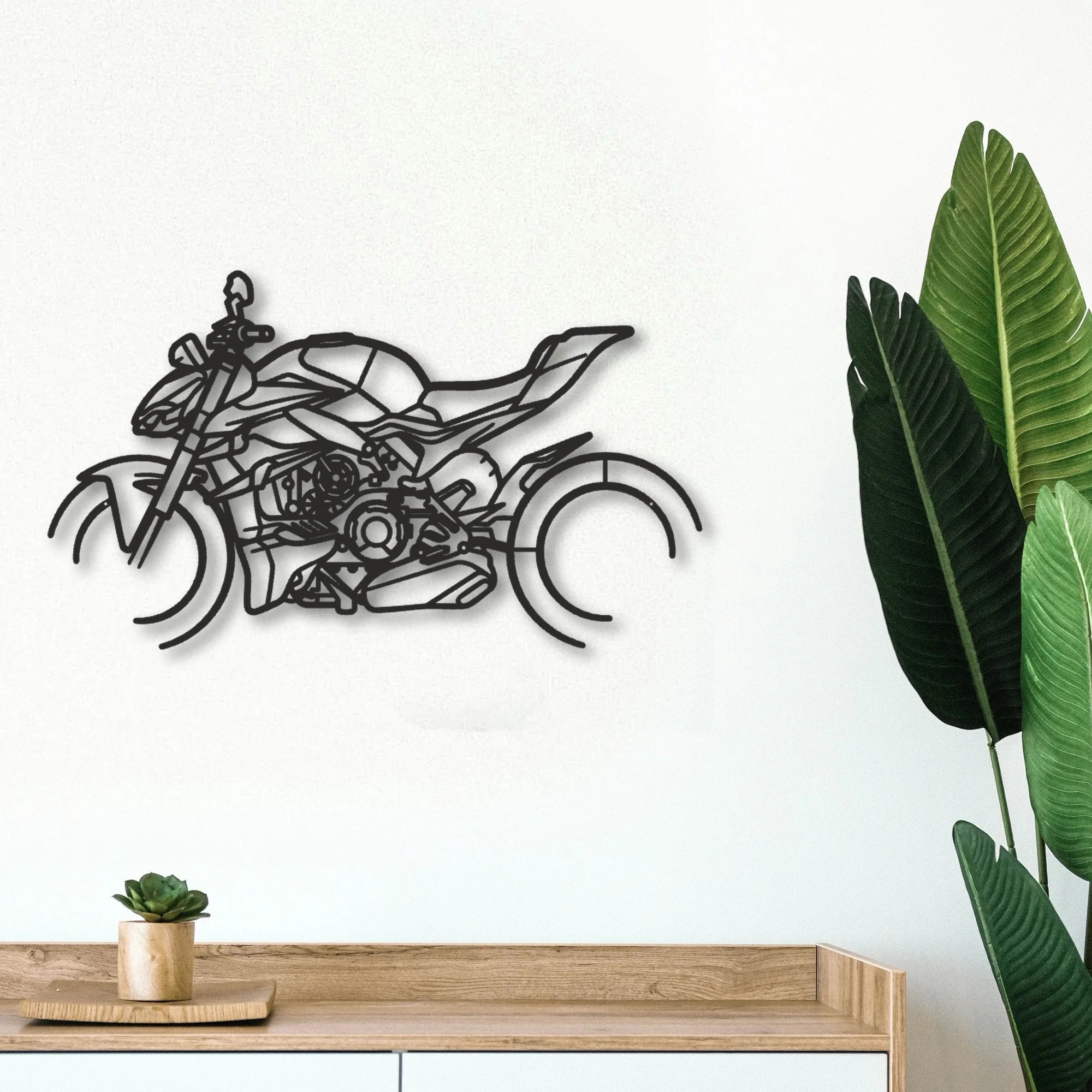 2024 Ducati Streetfighter V4 S Classic Motorcycle Silhouette Metal Wall Art - Tinvibe