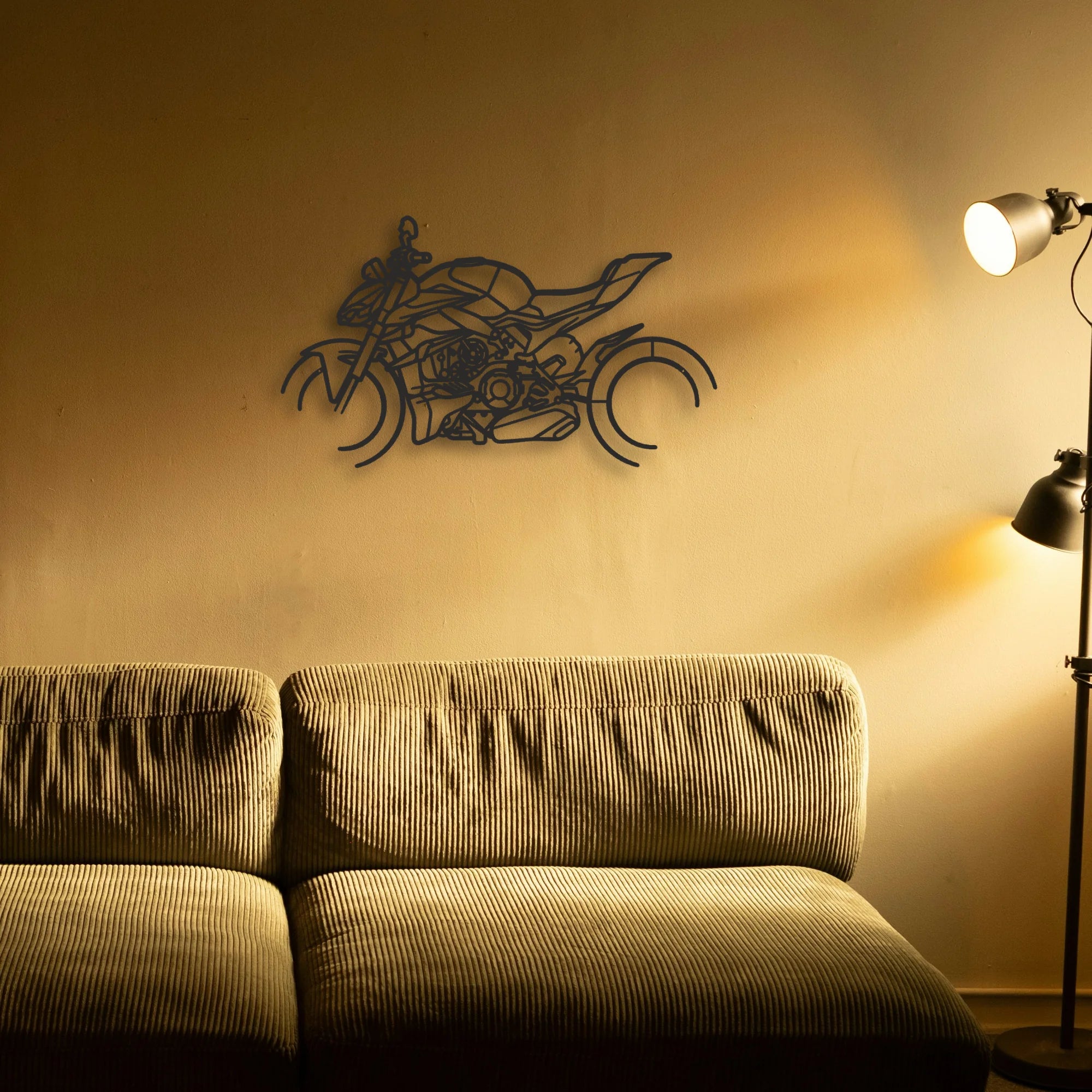 2024 Ducati Streetfighter V4 S Classic Motorcycle Silhouette Metal Wall Art - Tinvibe