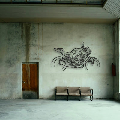 2025 Yamaha MT Classic Motorcycle Silhouette Metal Wall Art - Tinvibe