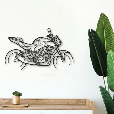 2025 Yamaha MT Classic Motorcycle Silhouette Metal Wall Art - Tinvibe