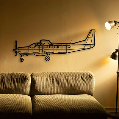 206 Turbo Stationair Classic Aircraft Silhouette Metal Wall Art - Tinvibe